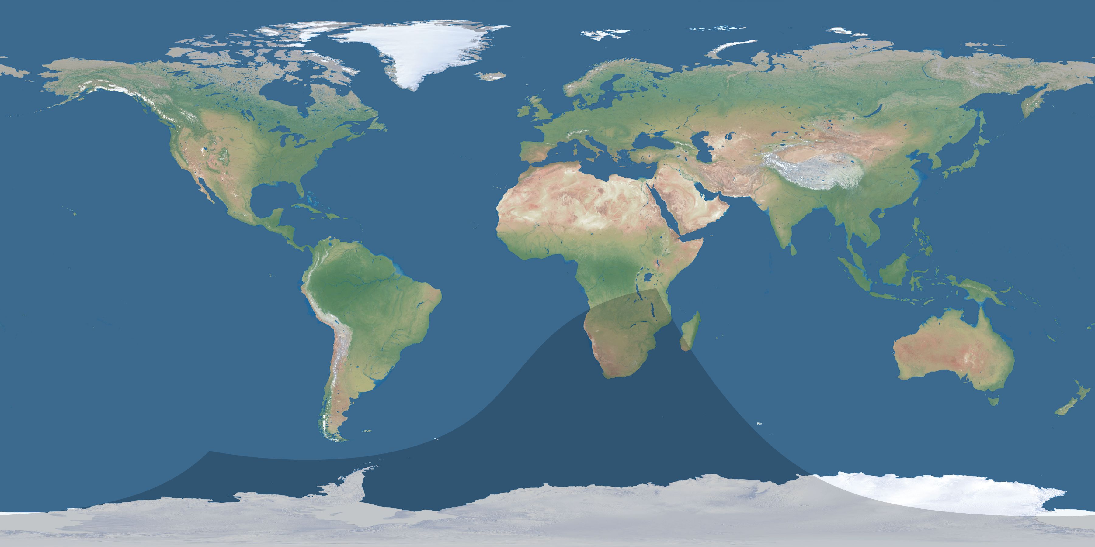 Map of the umbra and penumbra path of the solar eclipse of 02/15/1523
