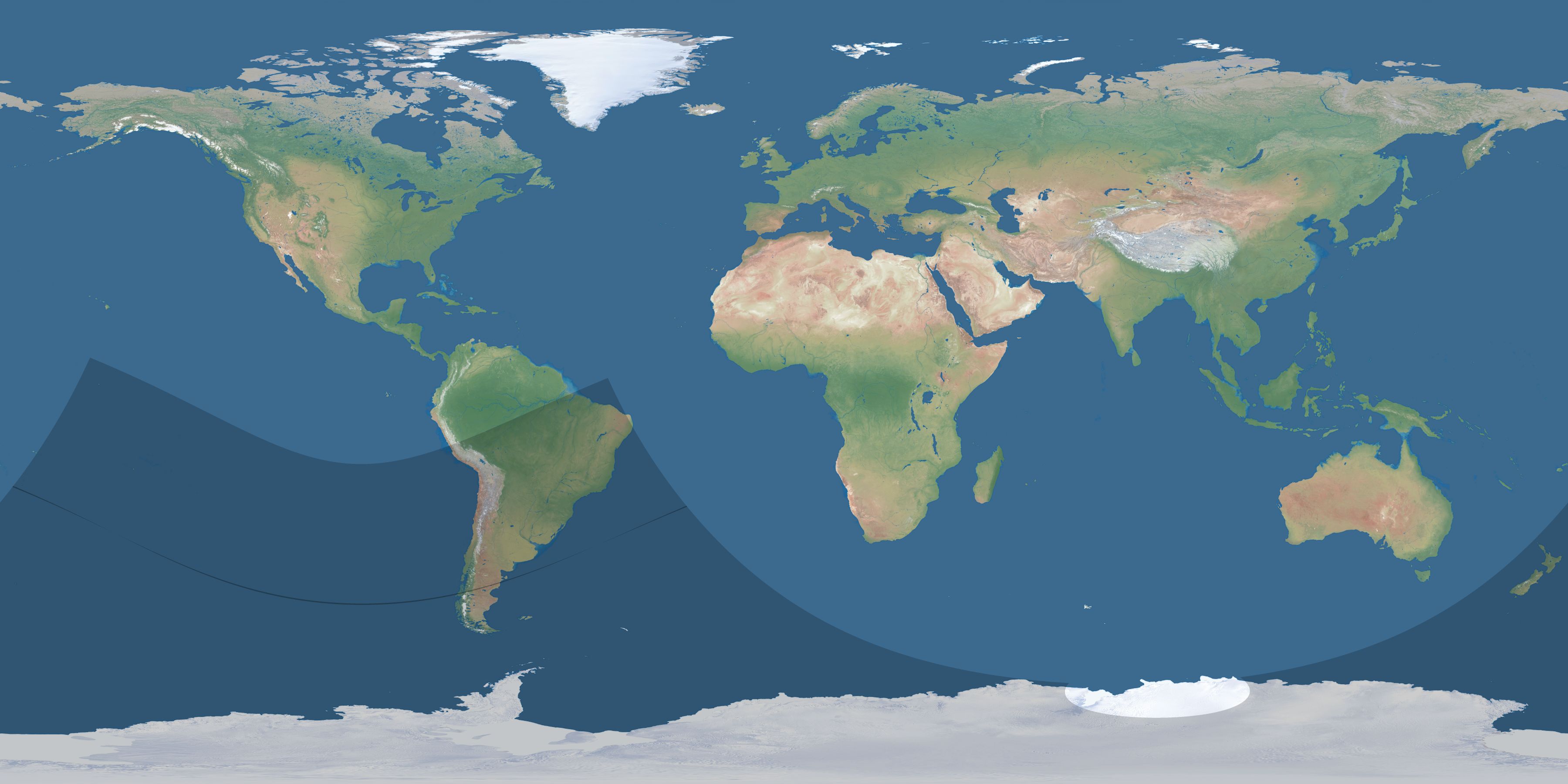 Map of the umbra and penumbra path of the solar eclipse of 11/23/1527