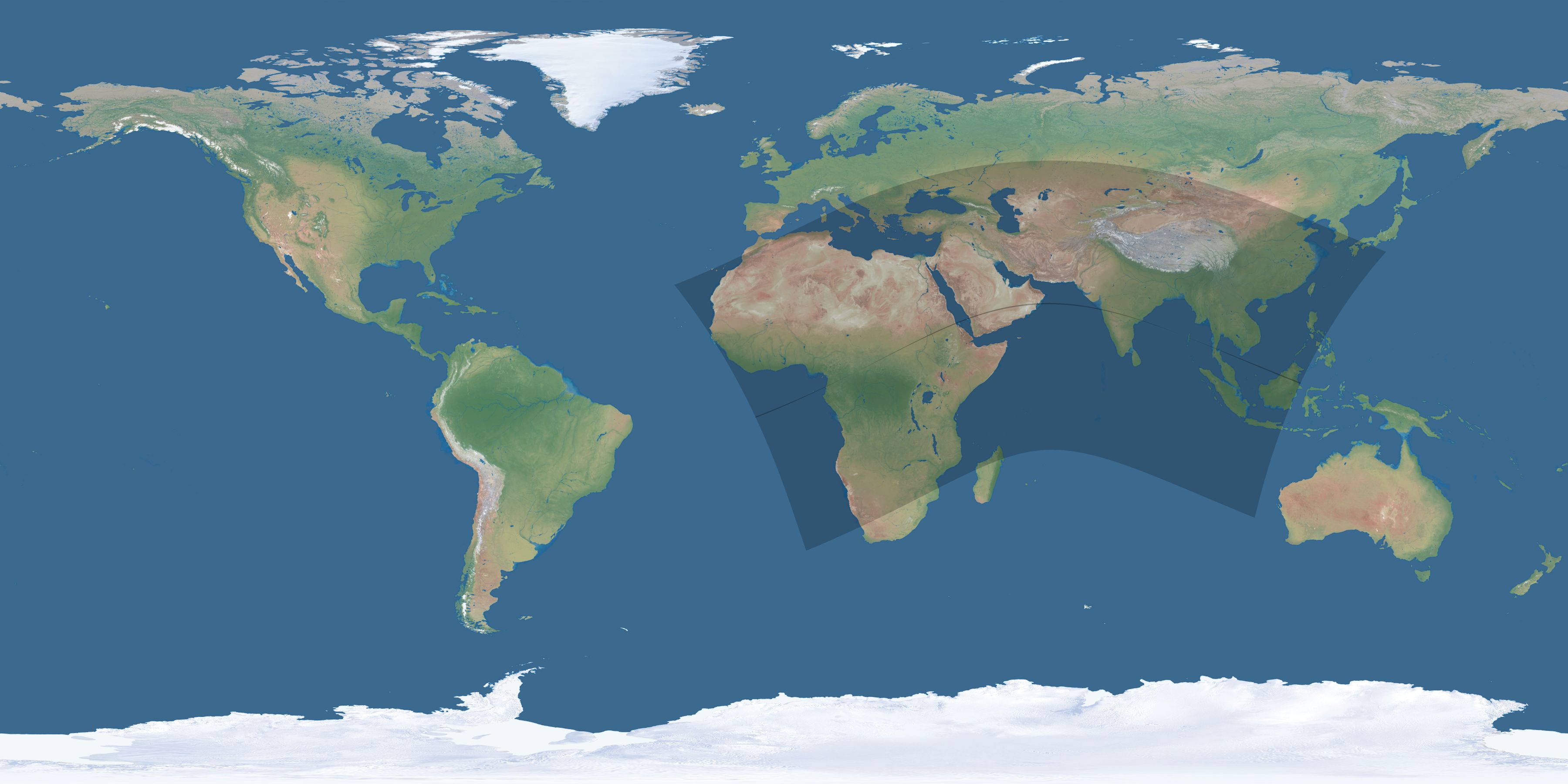 Map of the umbra and penumbra path of the solar eclipse of 05/18/1528