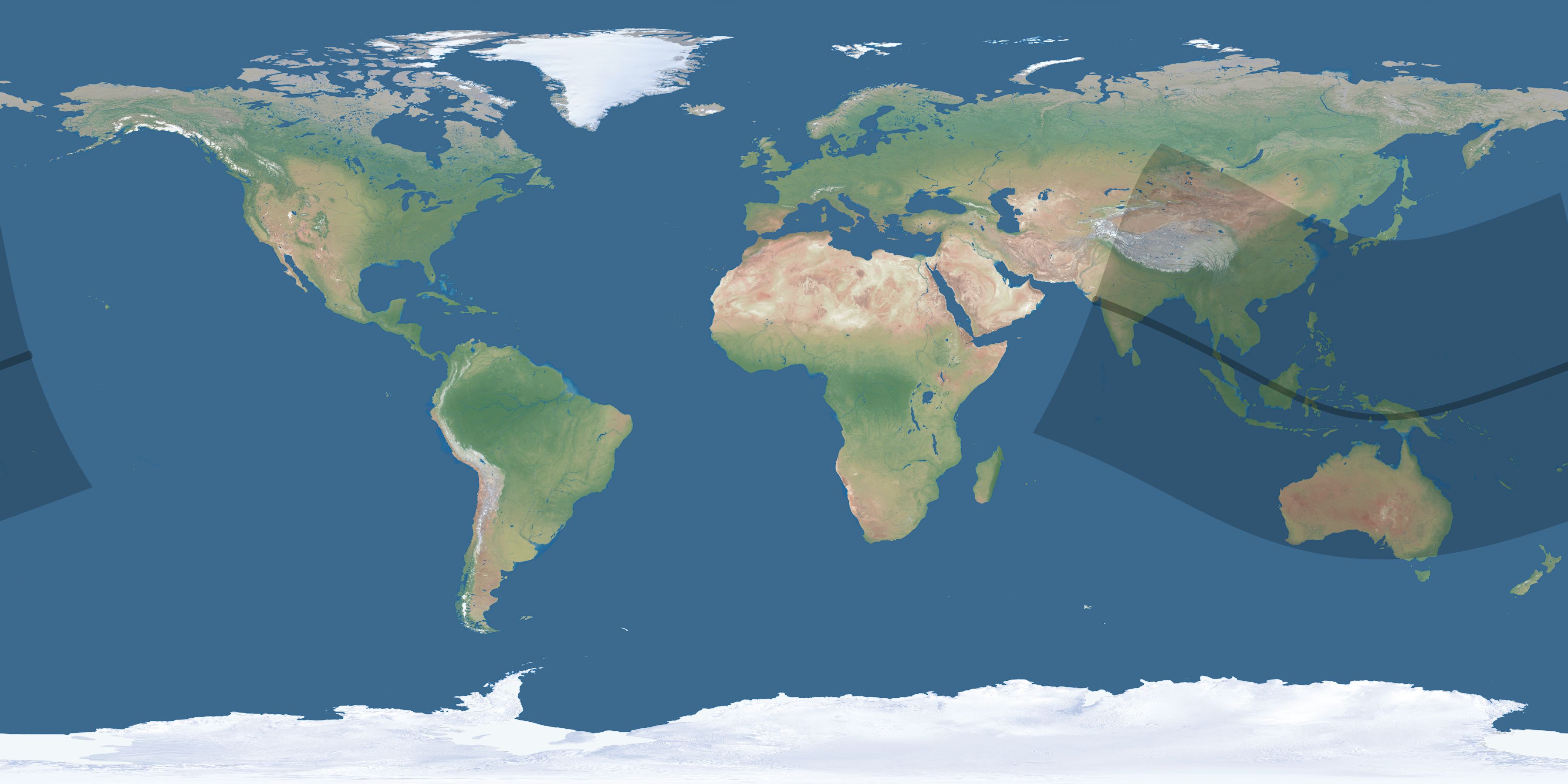 Map of the umbra and penumbra path of the solar eclipse of 11/12/1528
