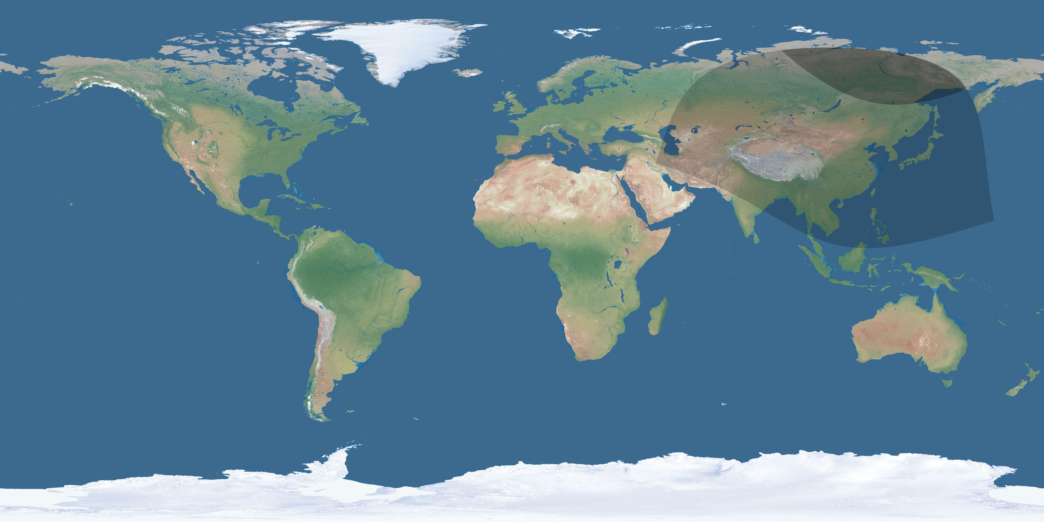 Map of the umbra and penumbra path of the solar eclipse of 11/01/1529