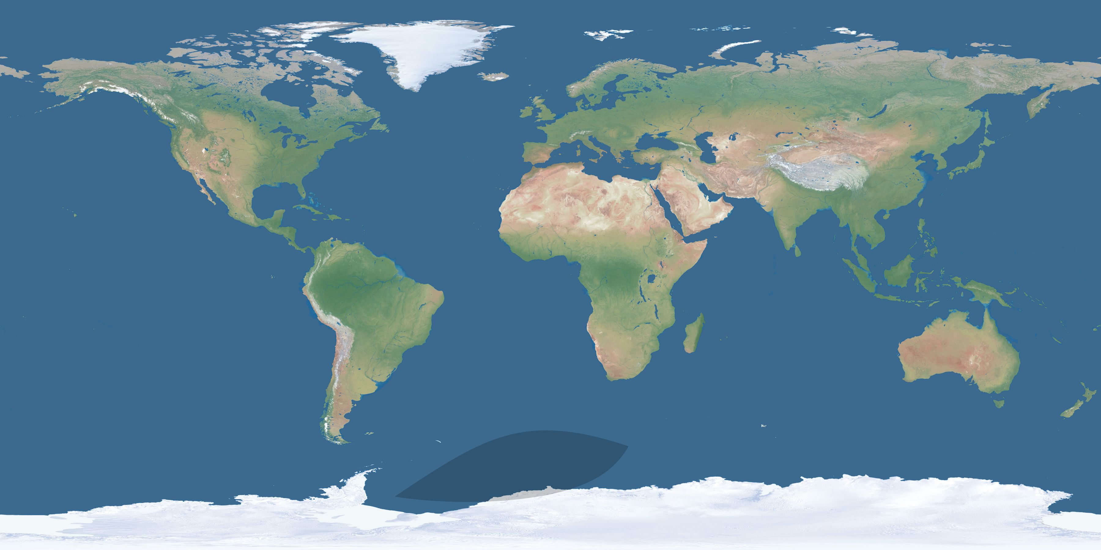 Map of the umbra and penumbra path of the solar eclipse of 04/27/1530