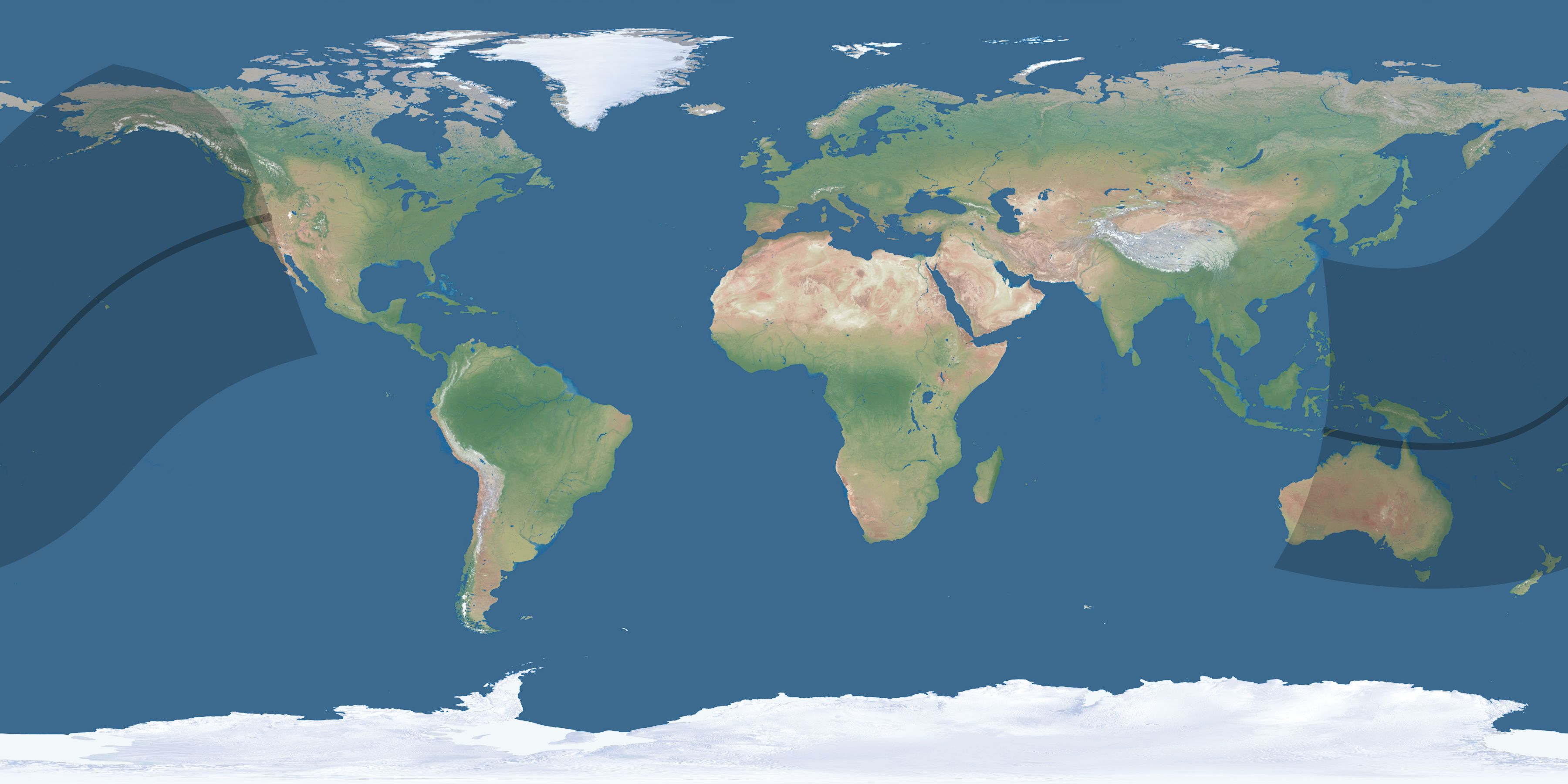 Map of the umbra and penumbra path of the solar eclipse of 02/03/1543