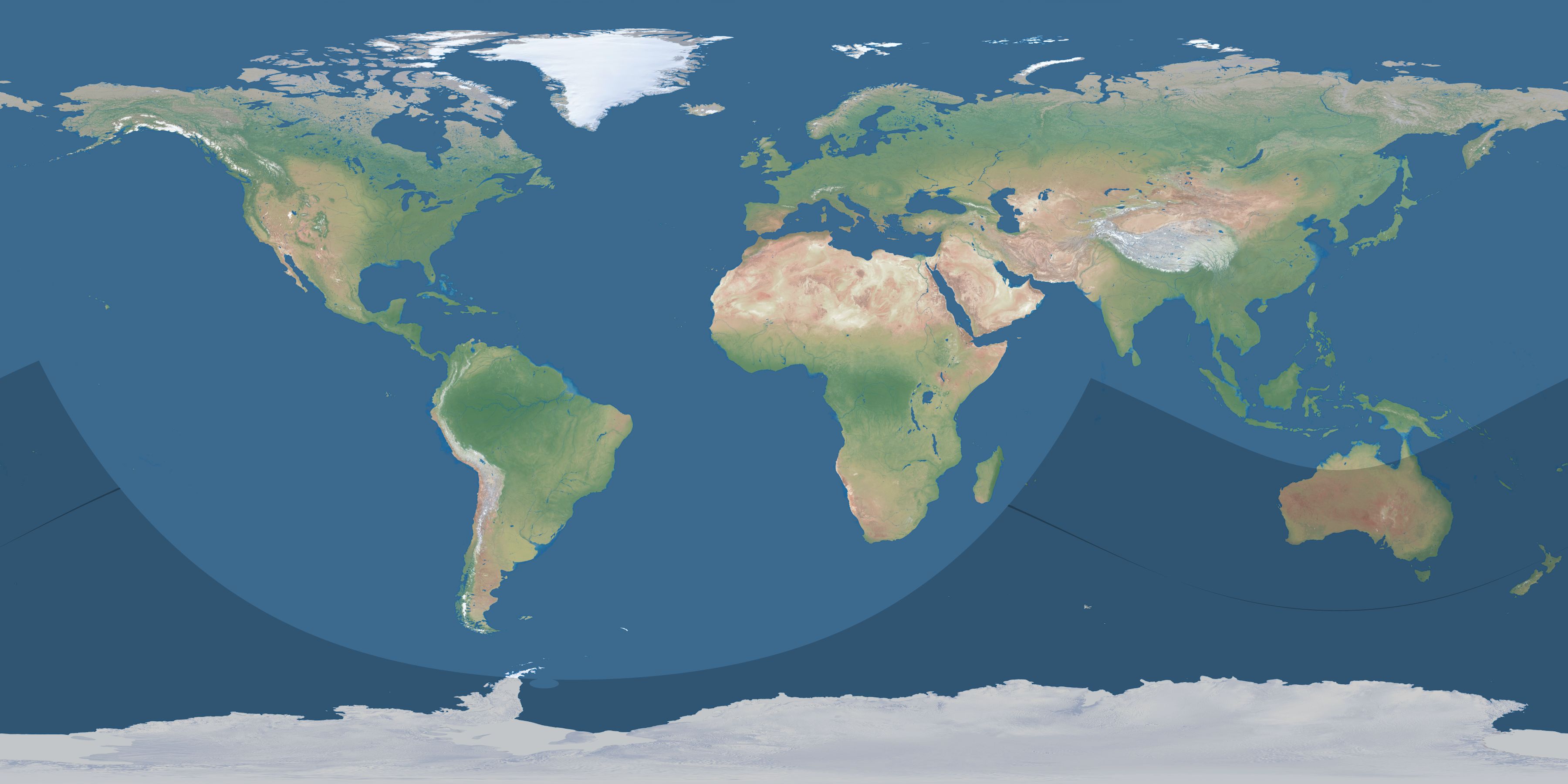Map of the umbra and penumbra path of the solar eclipse of 12/04/1545