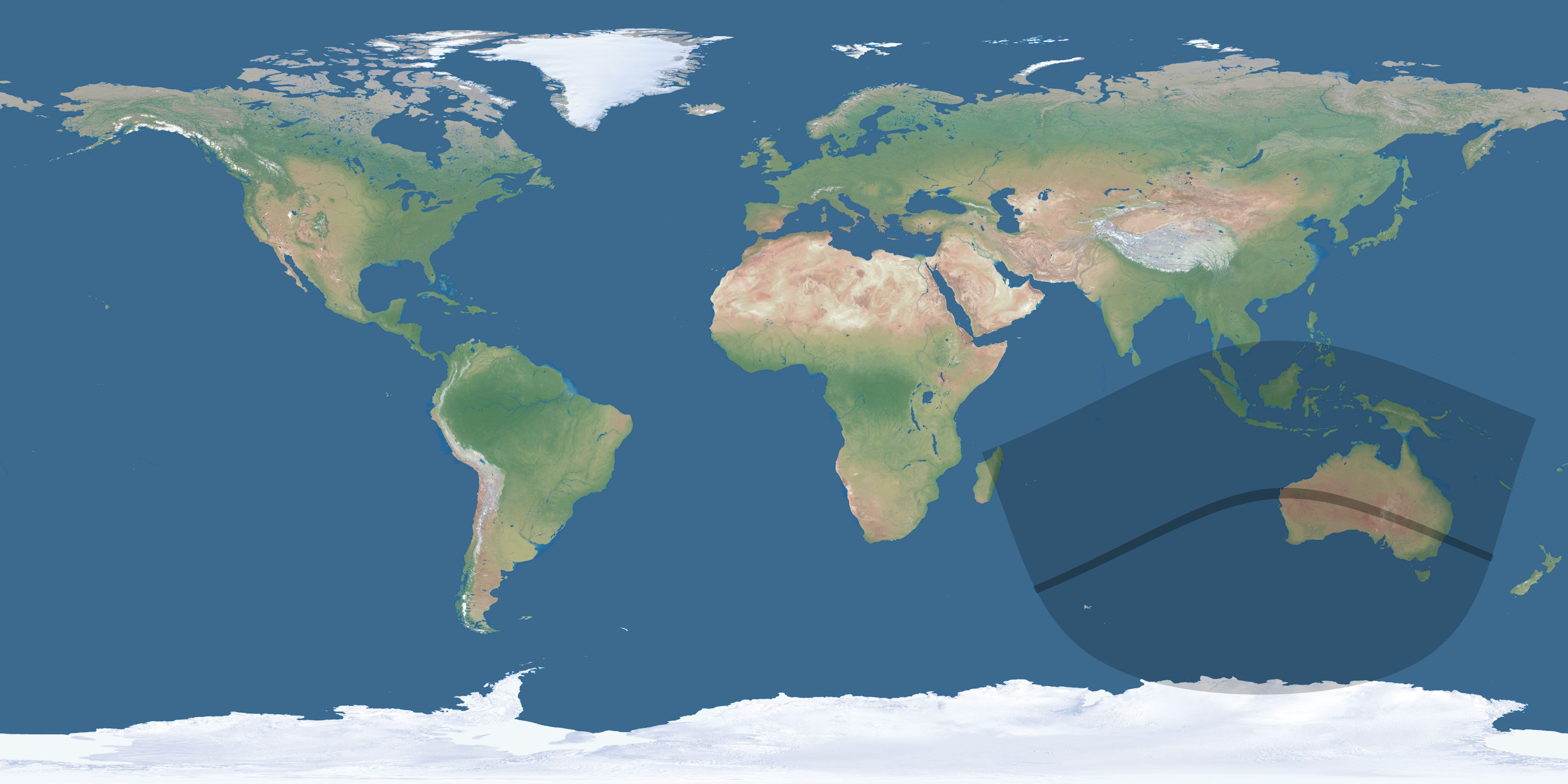 Map of the umbra and penumbra path of the solar eclipse of 05/19/1547