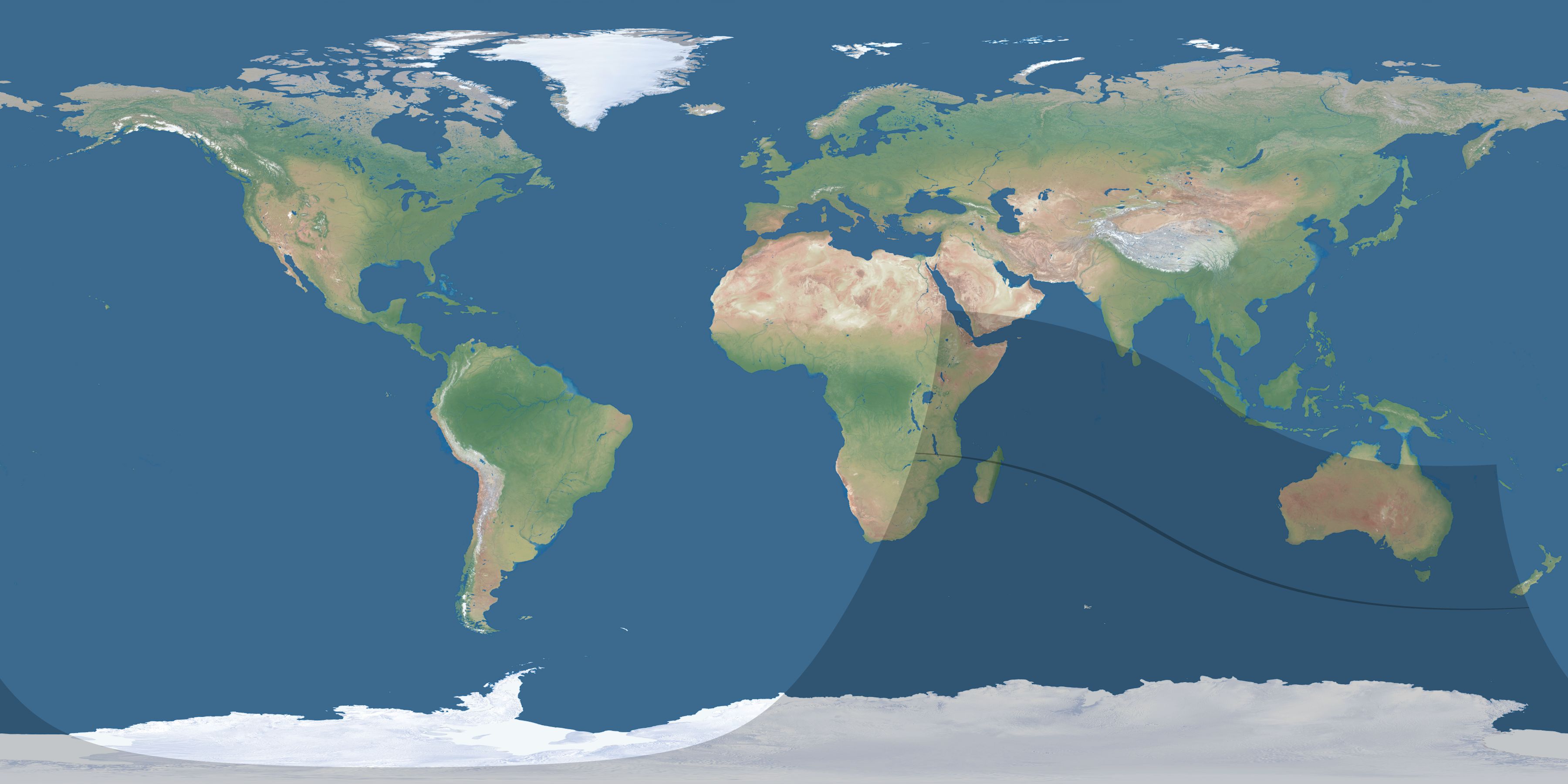 Map of the umbra and penumbra path of the solar eclipse of 09/21/1549