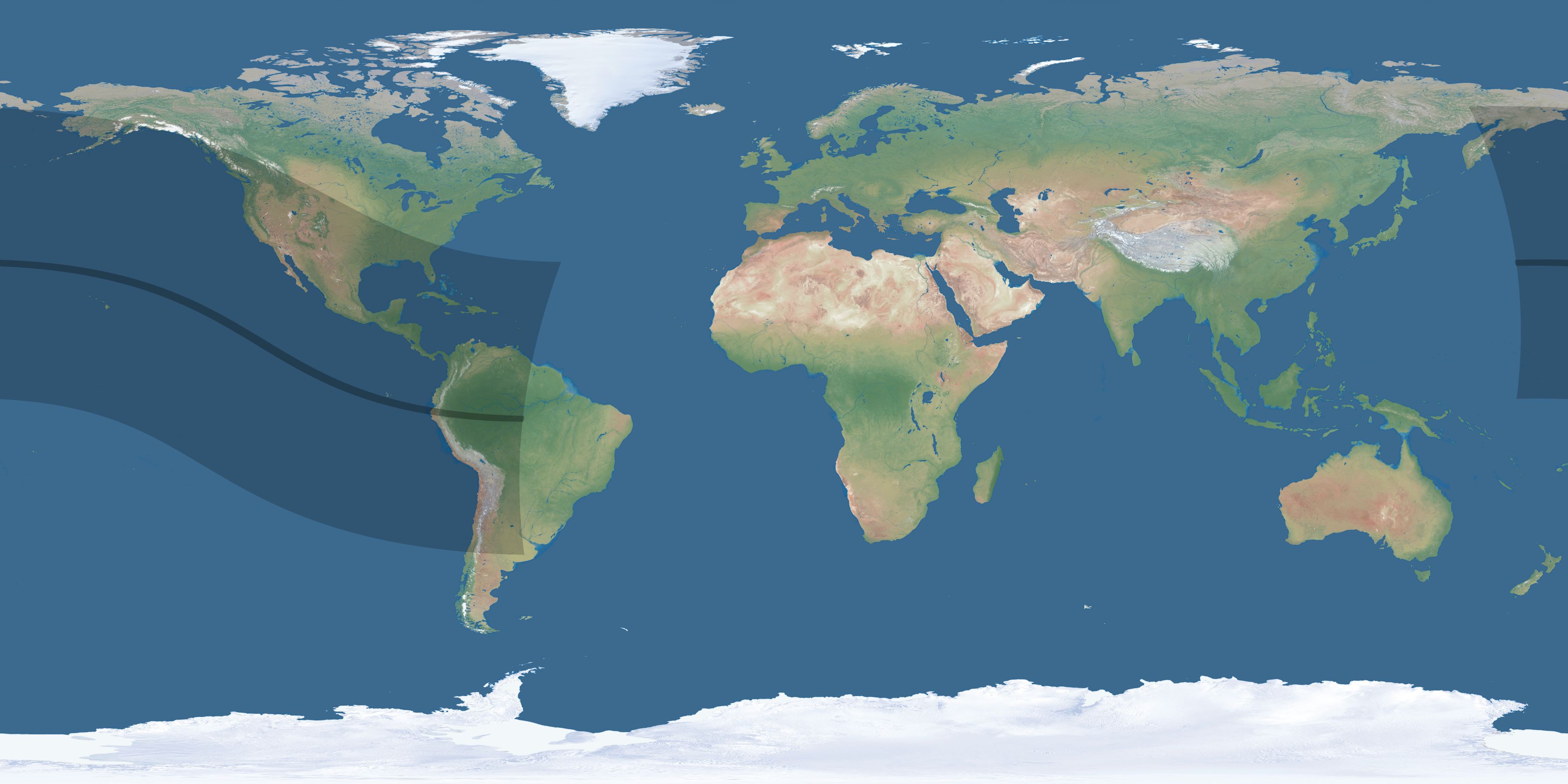 Map of the umbra and penumbra path of the solar eclipse of 09/10/1550