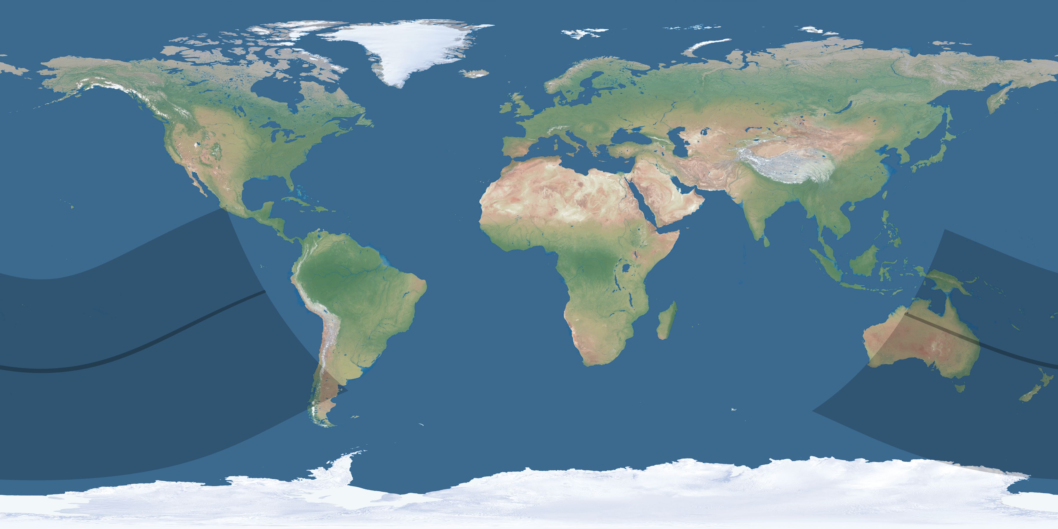 Map of the umbra and penumbra path of the solar eclipse of 01/03/1554