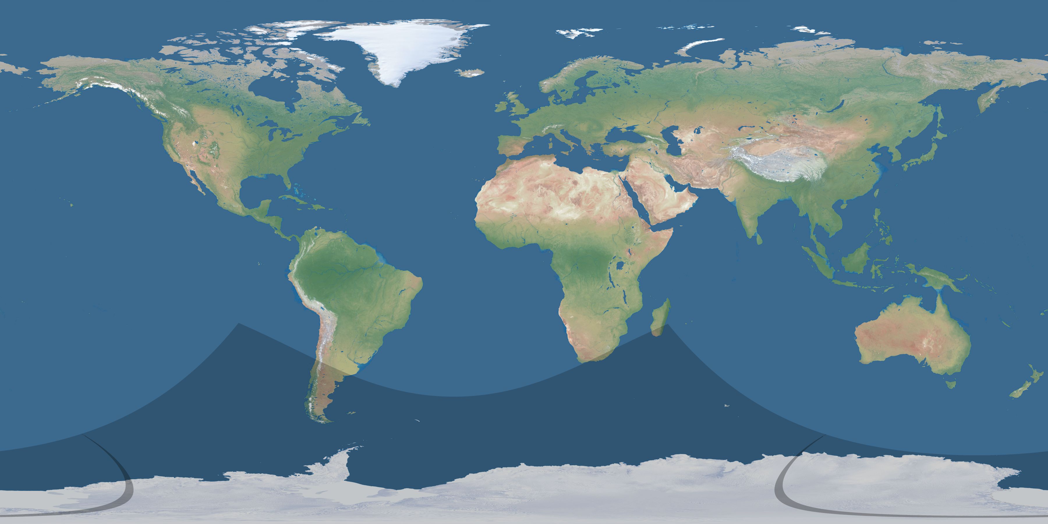 Map of the umbra and penumbra path of the solar eclipse of 12/24/1554