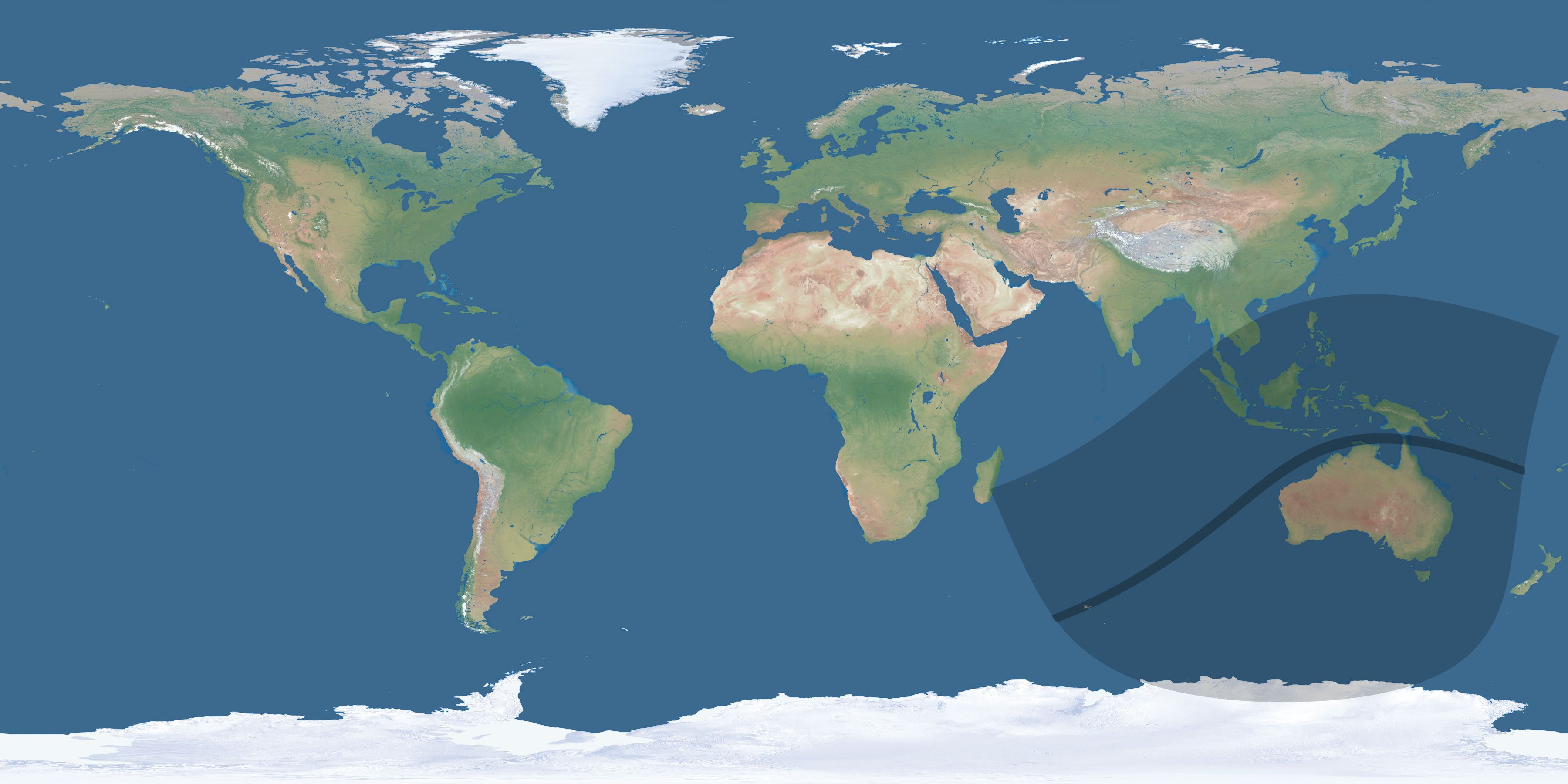 Map of the umbra and penumbra path of the solar eclipse of 05/09/1556
