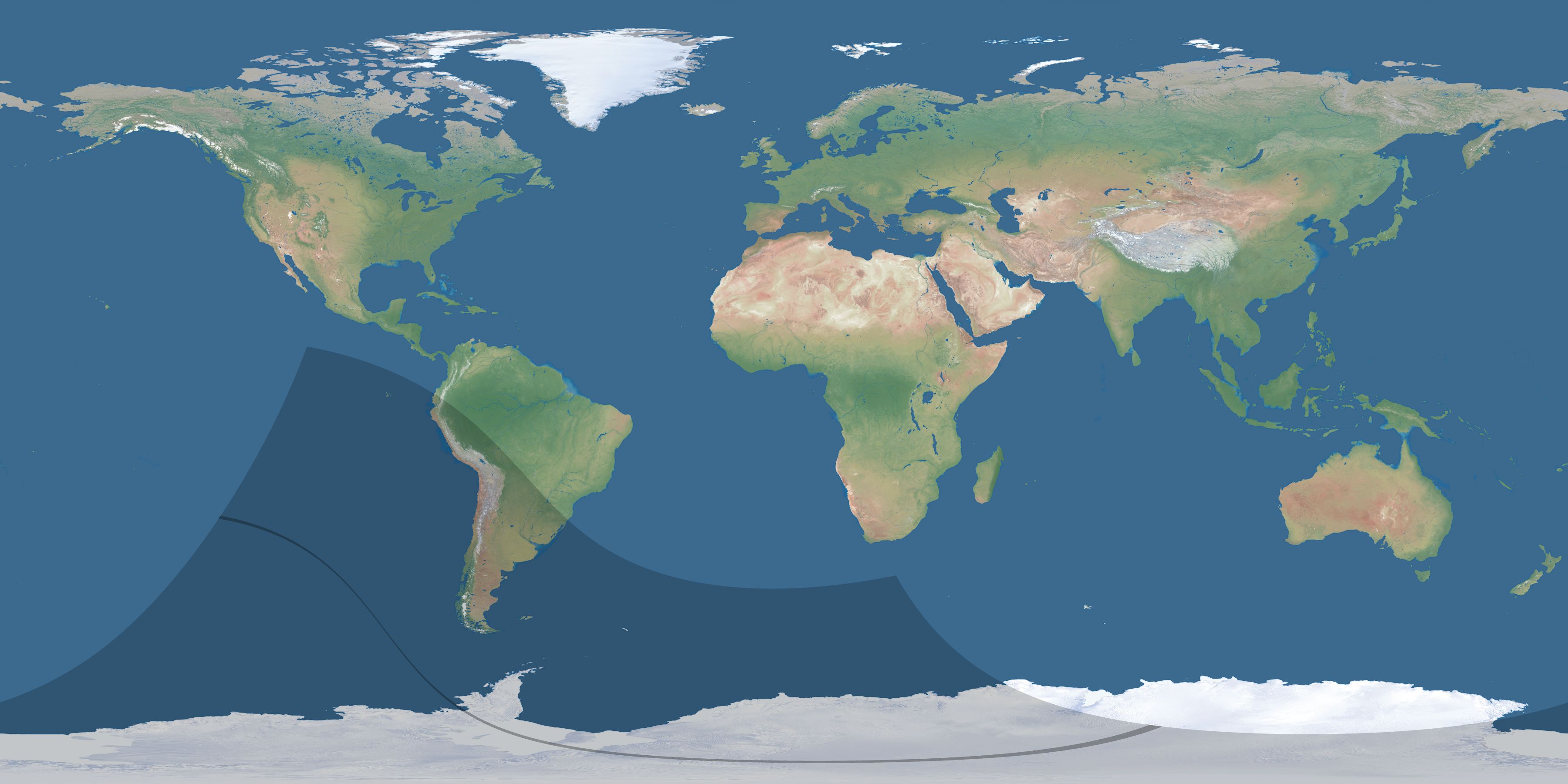 Map of the umbra and penumbra path of the solar eclipse of 10/11/1558