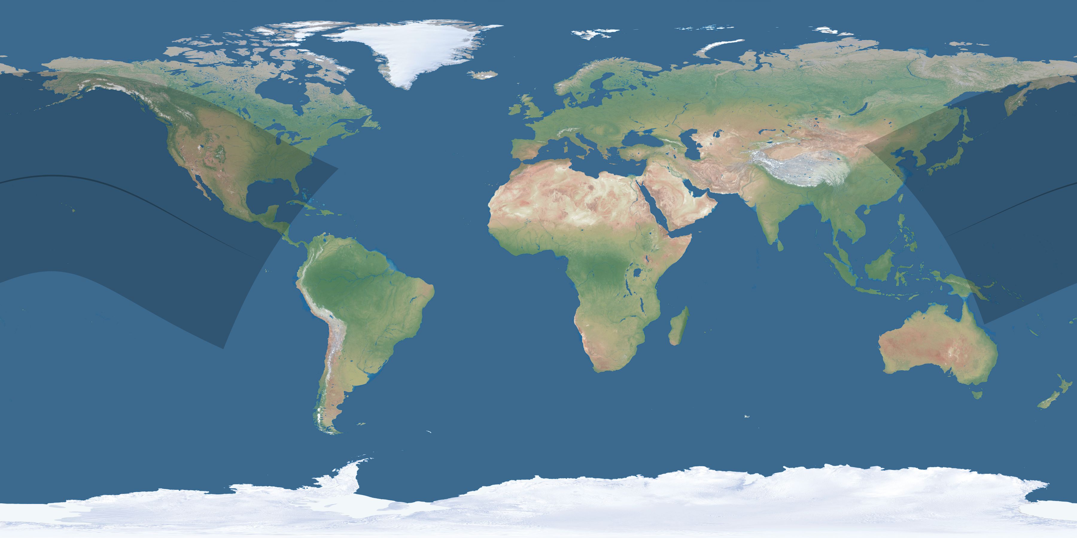 Map of the umbra and penumbra path of the solar eclipse of 06/08/1564