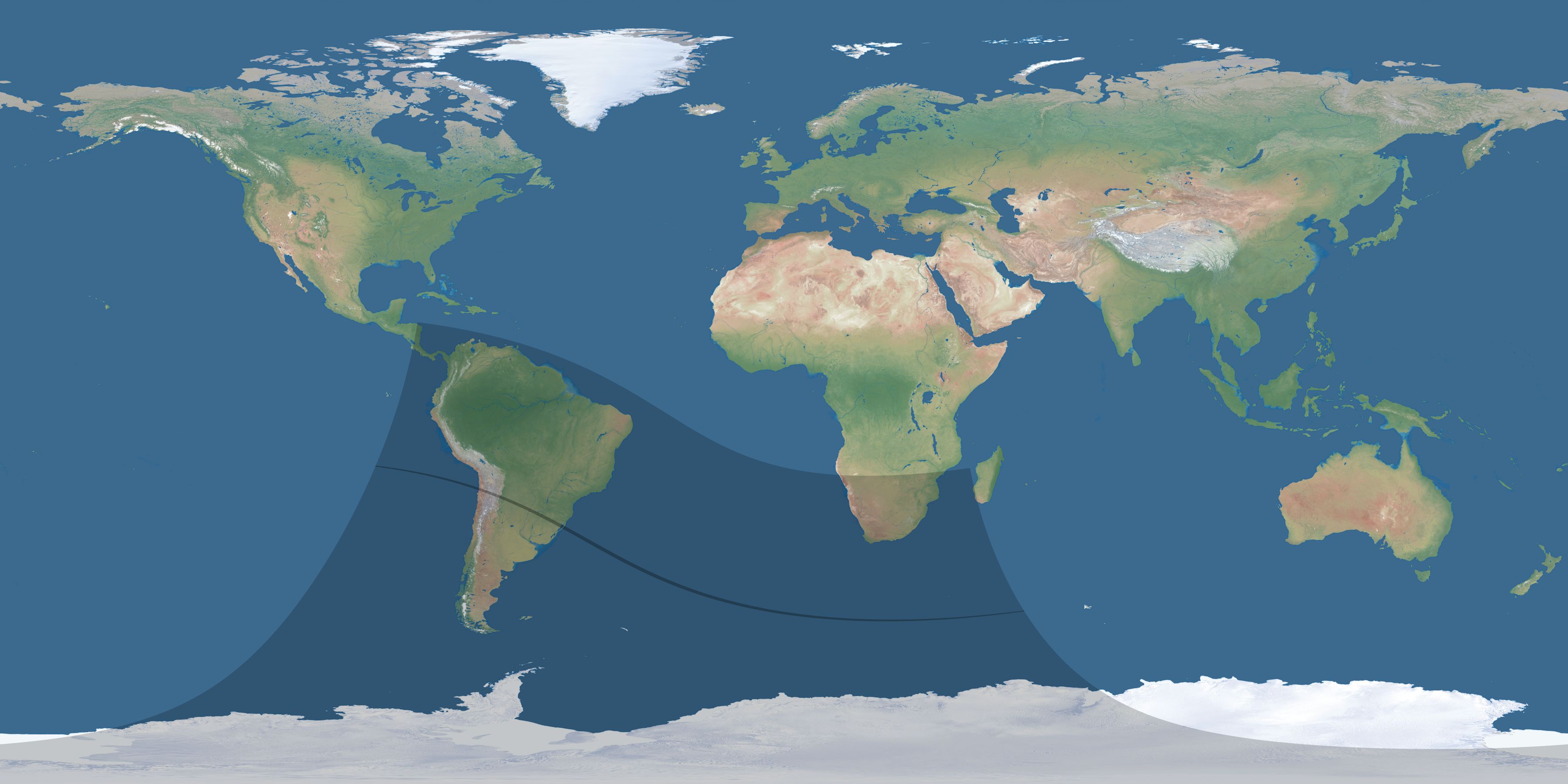 Map of the umbra and penumbra path of the solar eclipse of 10/02/1567