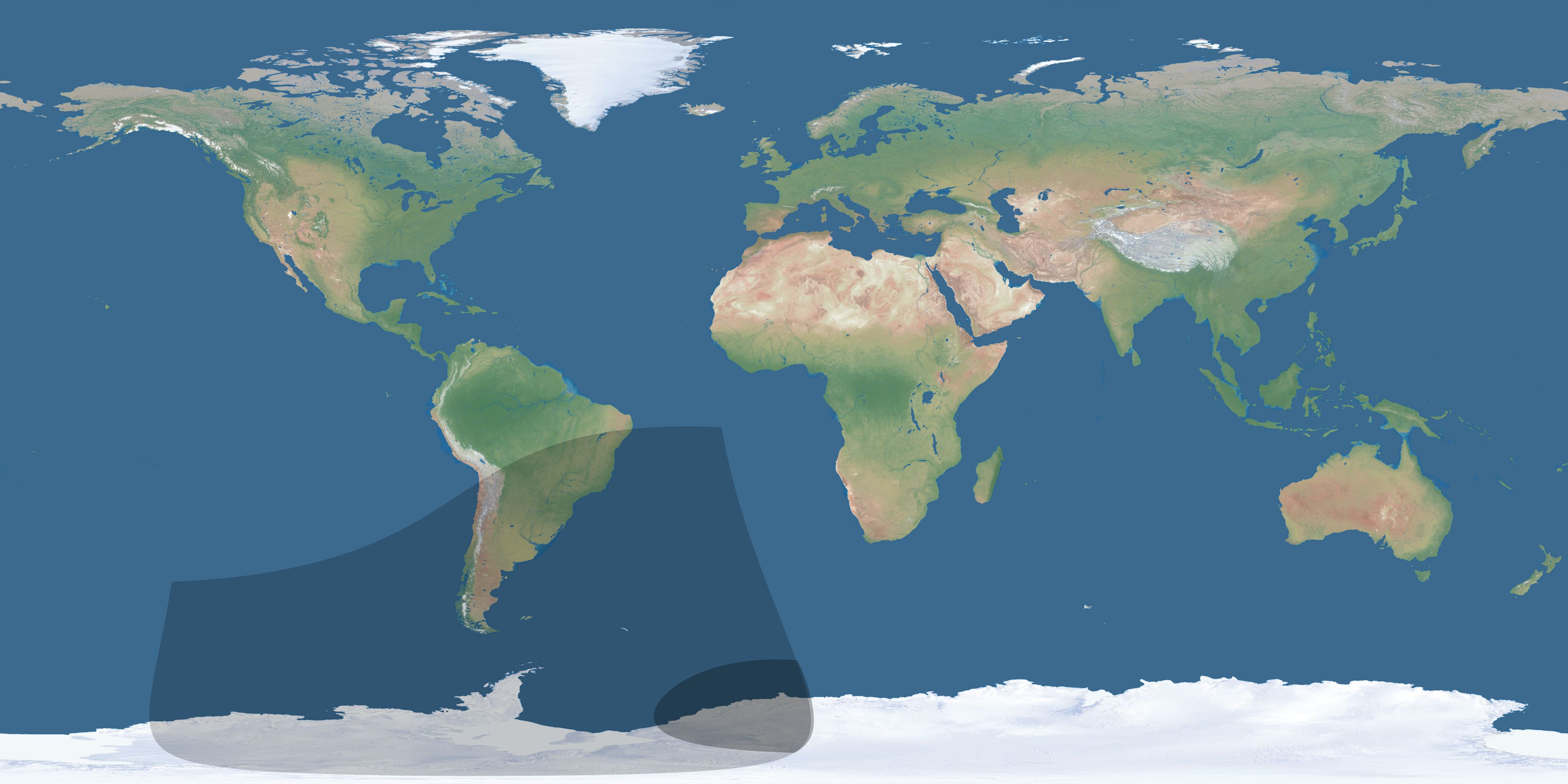 Map of the umbra and penumbra path of the solar eclipse of 03/17/1569