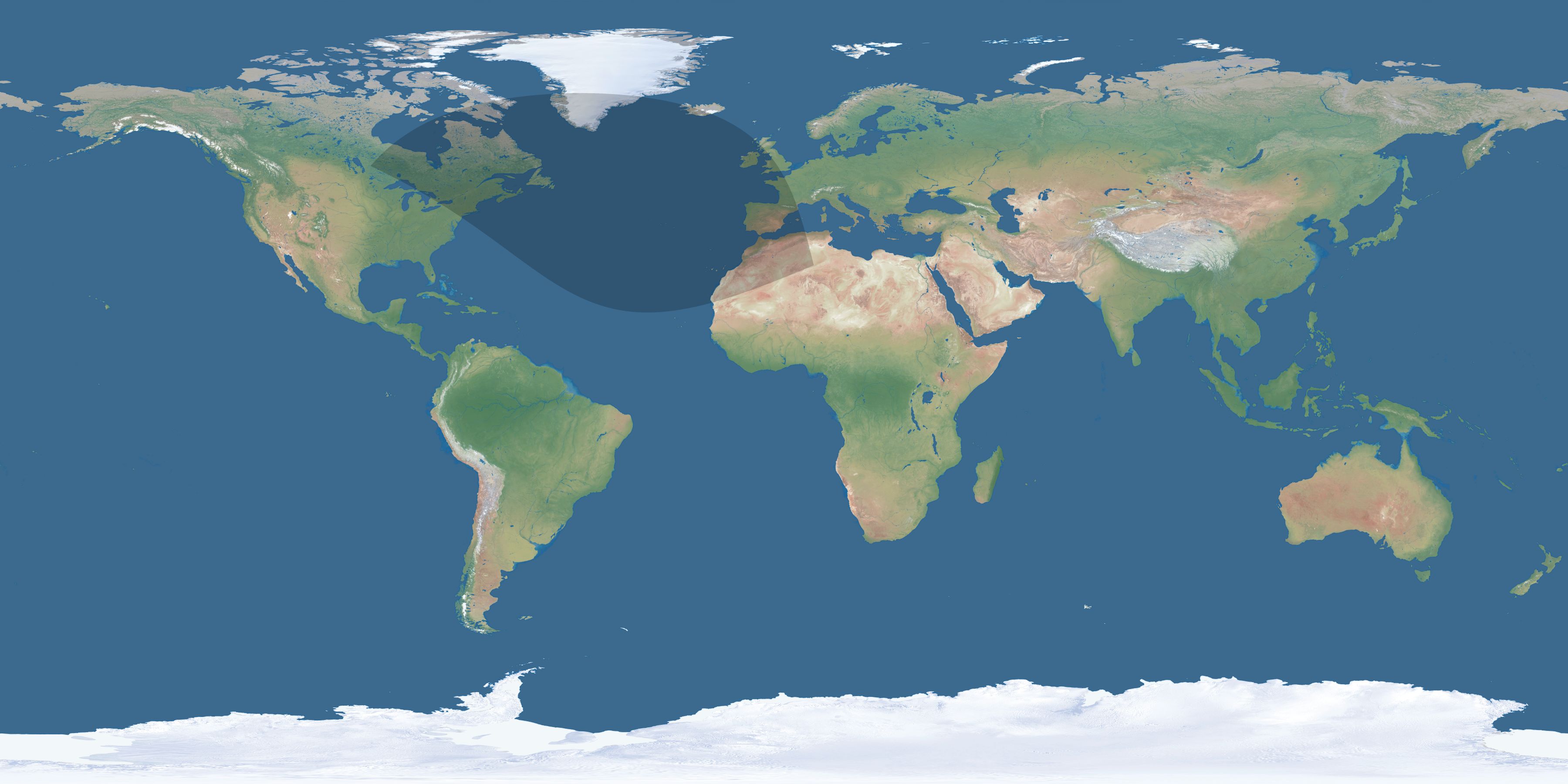 Map of the umbra and penumbra path of the solar eclipse of 11/24/1573