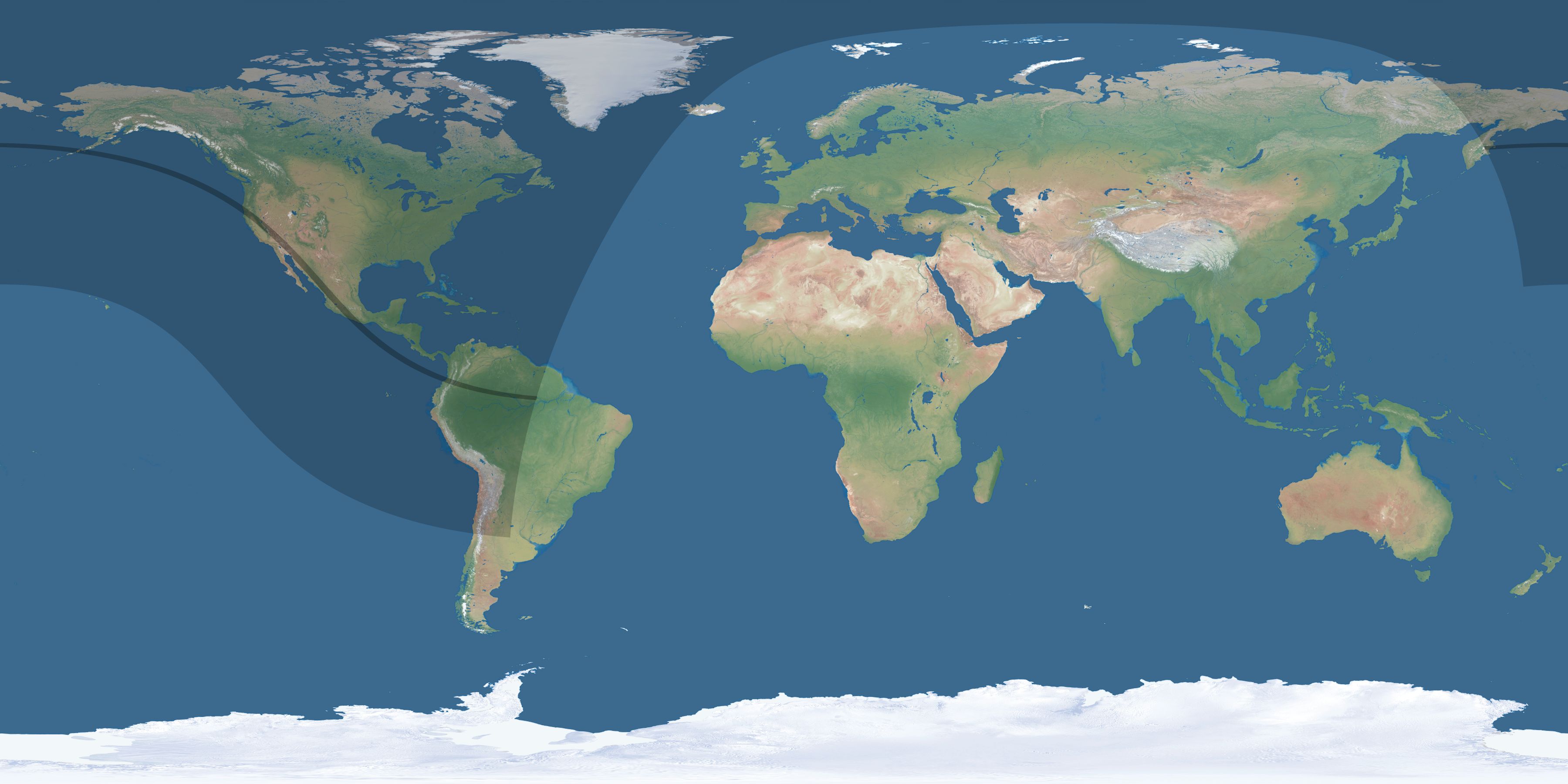 Map of the umbra and penumbra path of the solar eclipse of 09/01/1578