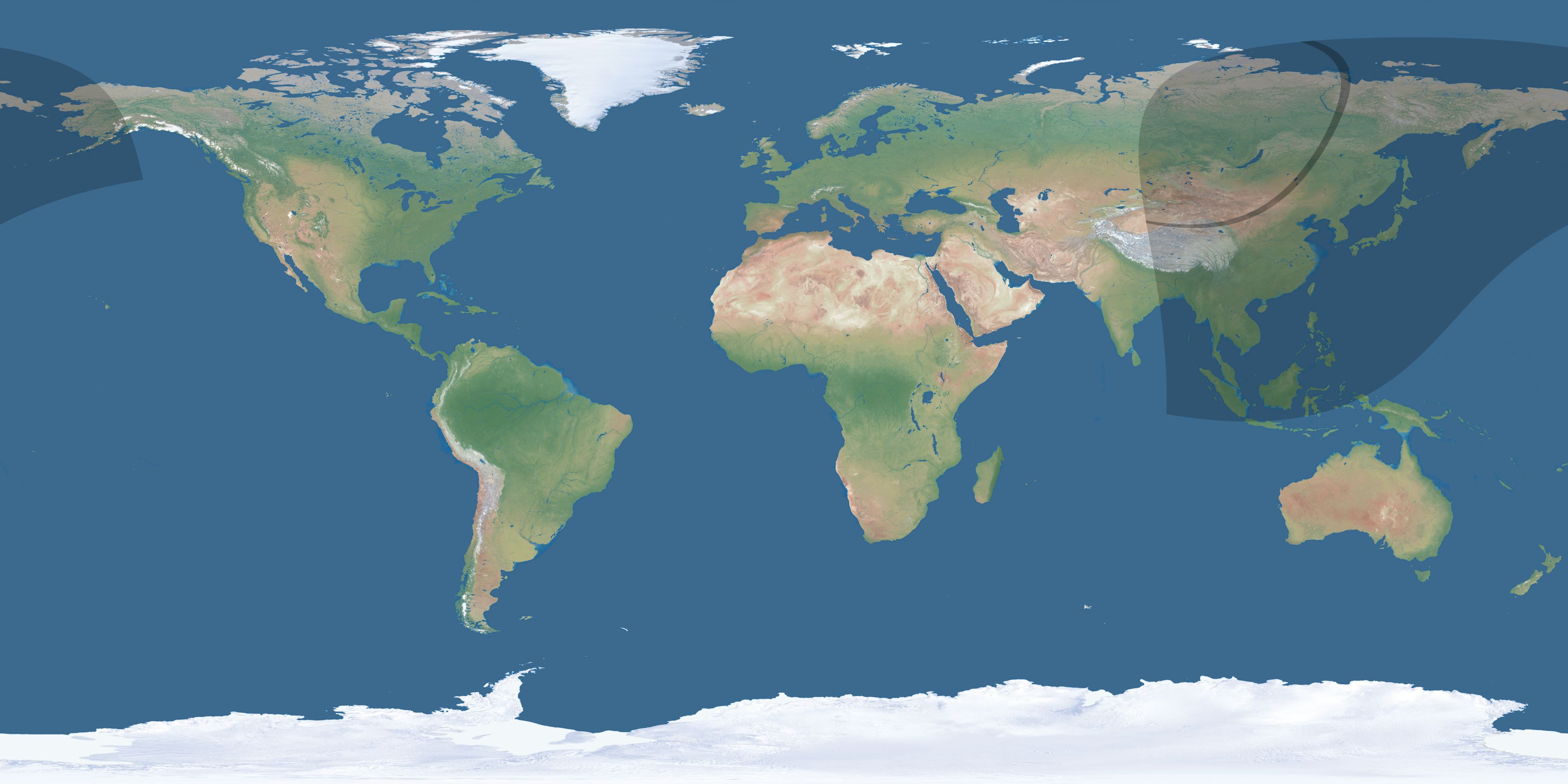 Map of the umbra and penumbra path of the solar eclipse of 02/15/1580