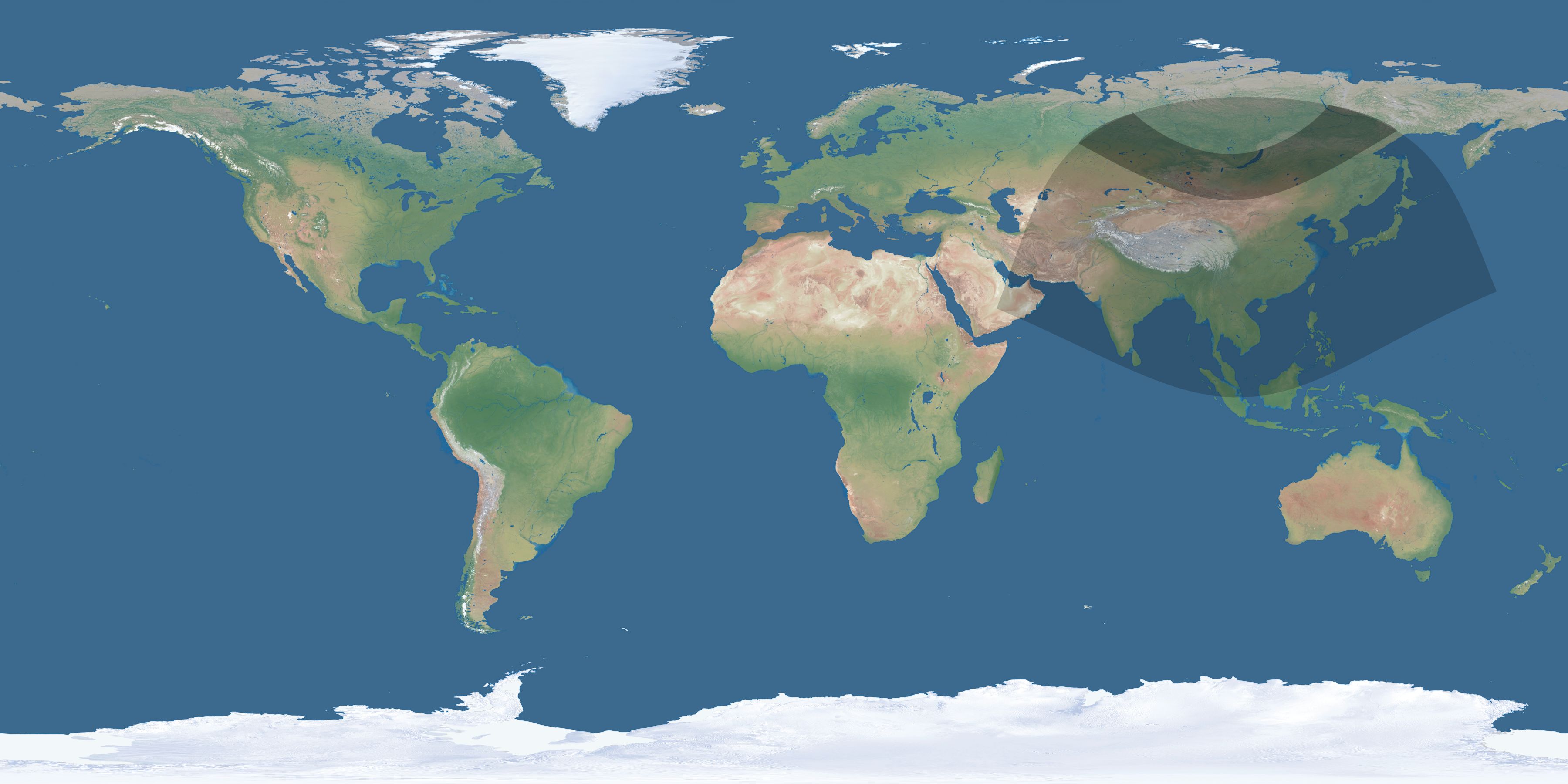 Map of the umbra and penumbra path of the solar eclipse of 12/14/1583