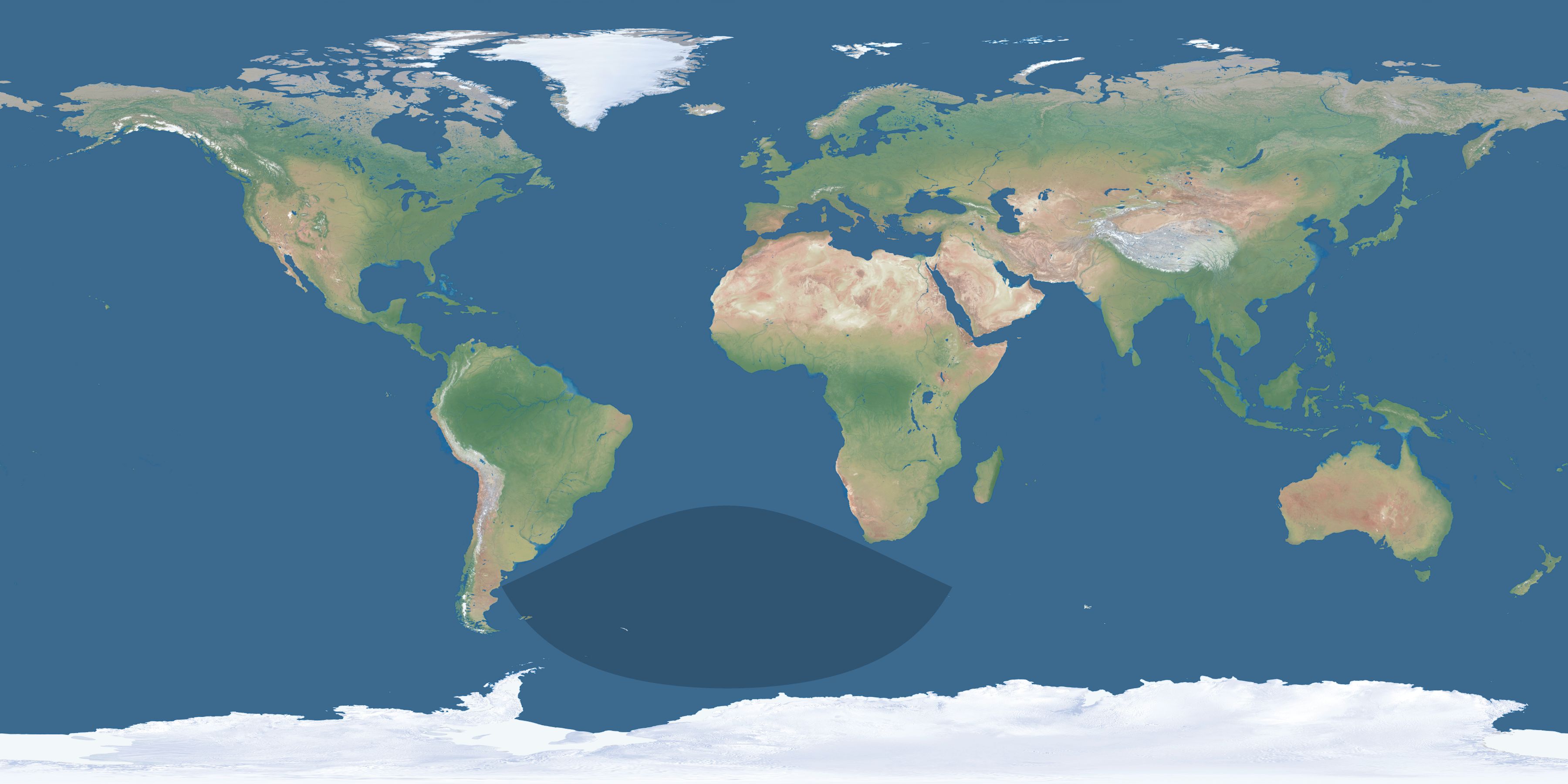 Map of the umbra and penumbra path of the solar eclipse of 06/08/1584