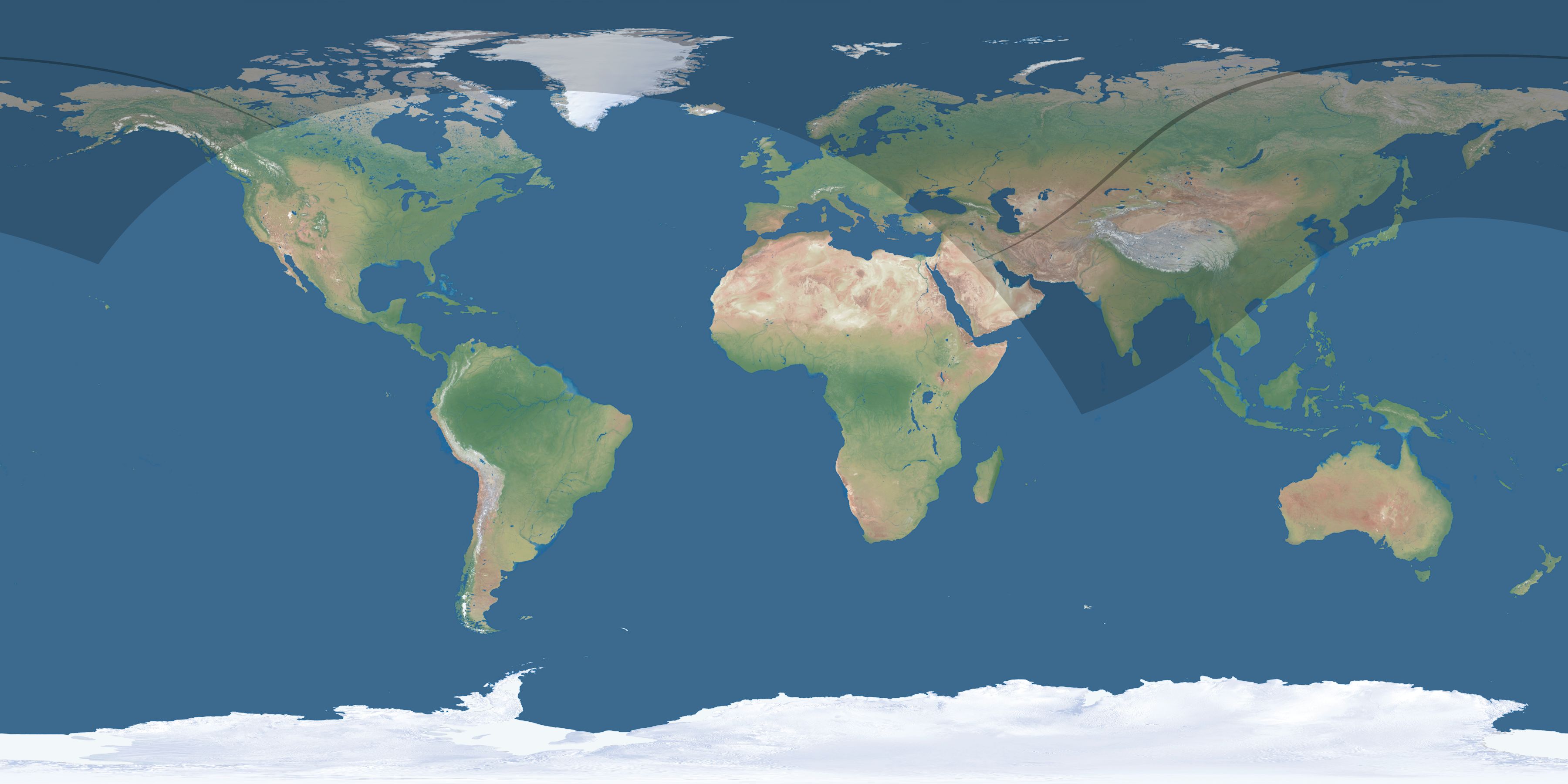Map of the umbra and penumbra path of the solar eclipse of 05/20/1594
