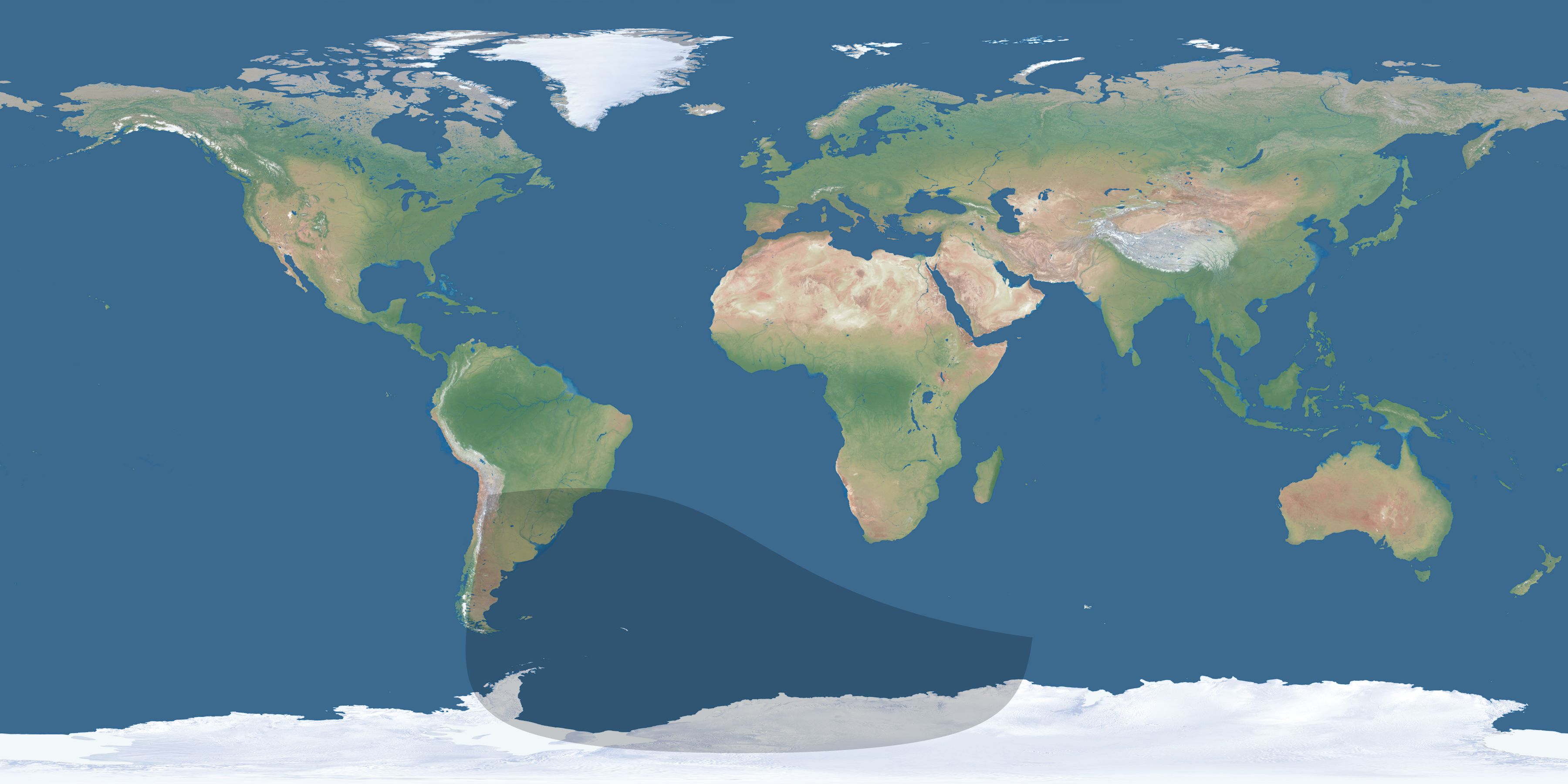 Map of the umbra and penumbra path of the solar eclipse of 09/02/1606