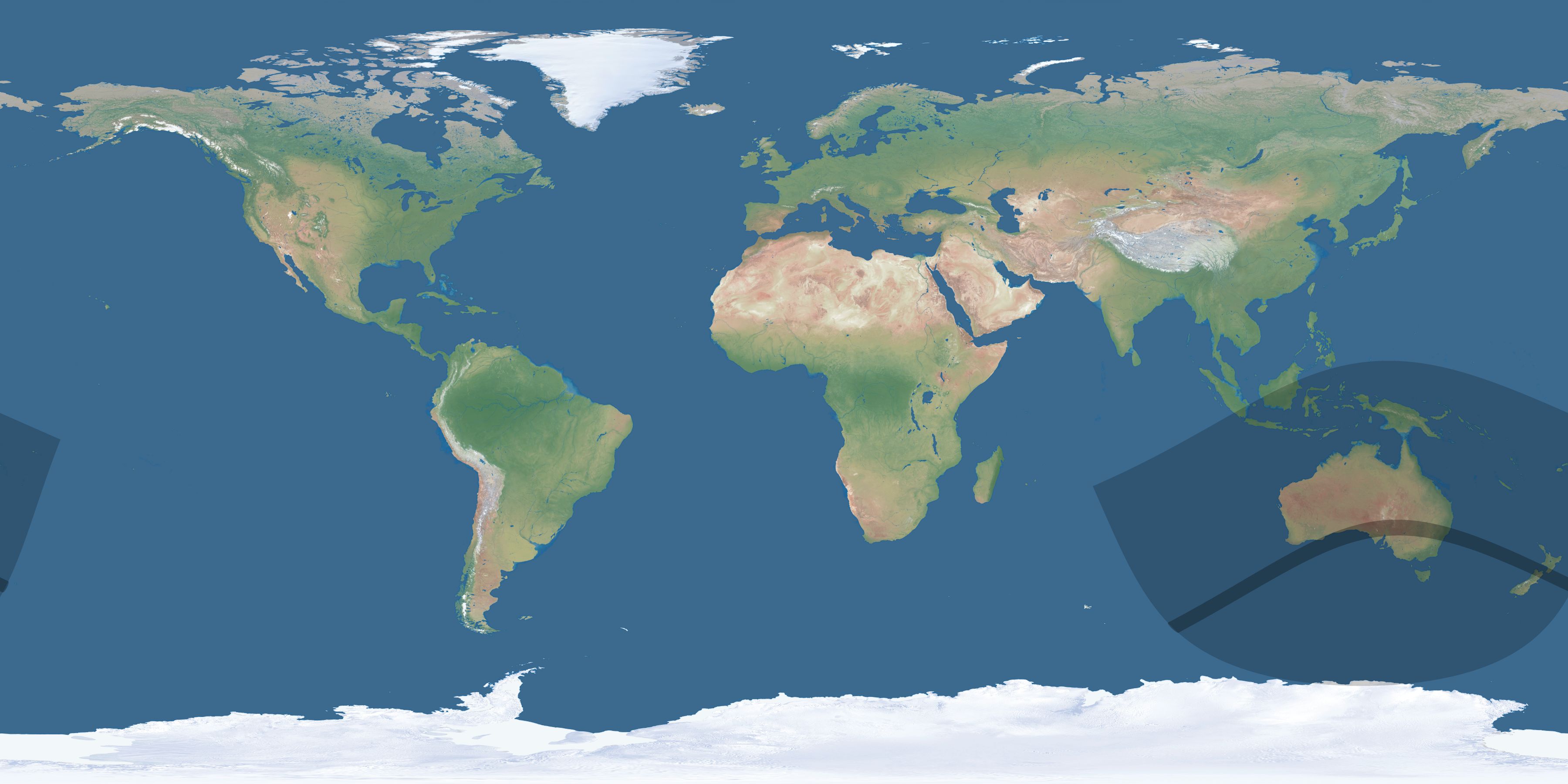 Map of the umbra and penumbra path of the solar eclipse of 06/21/1610