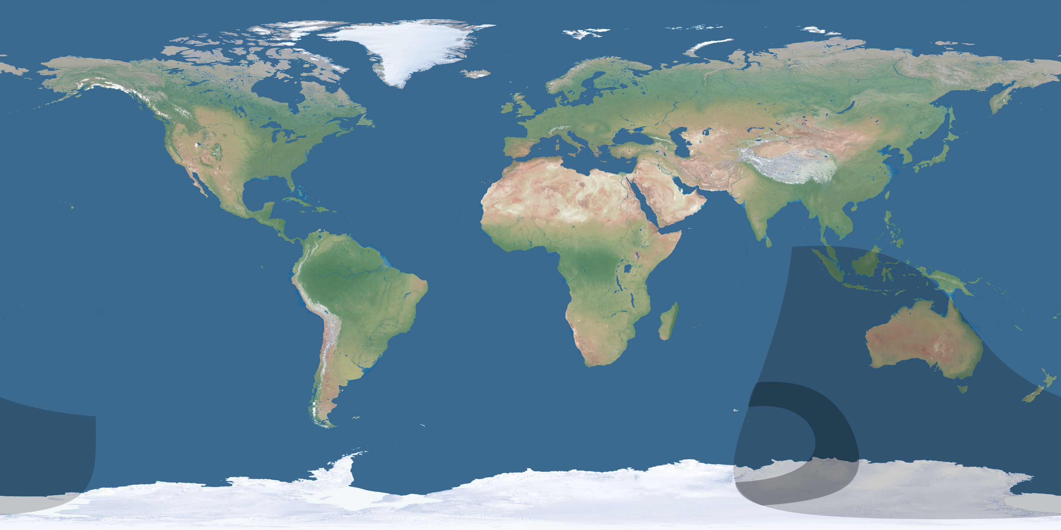 Map of the umbra and penumbra path of the solar eclipse of 09/11/1616