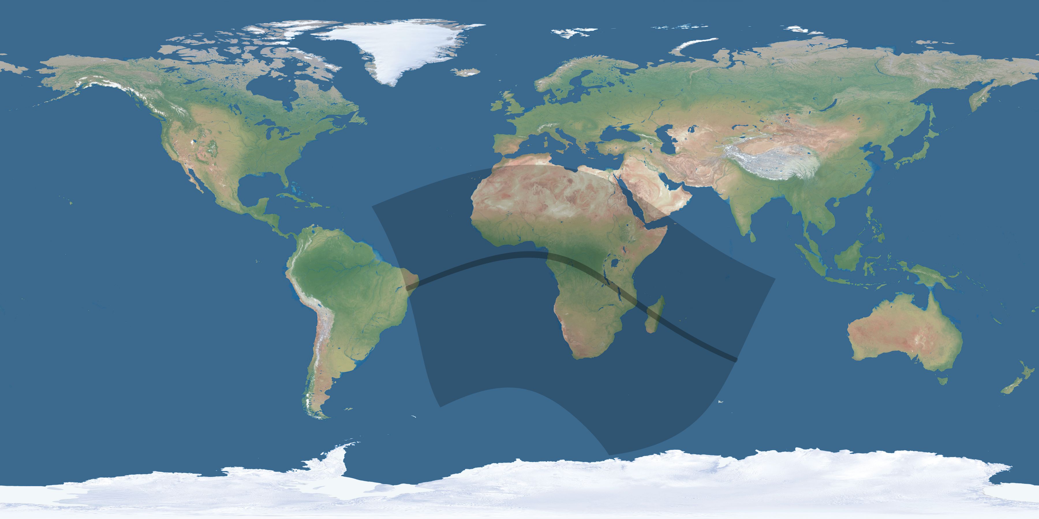 Map of the umbra and penumbra path of the solar eclipse of 07/11/1619