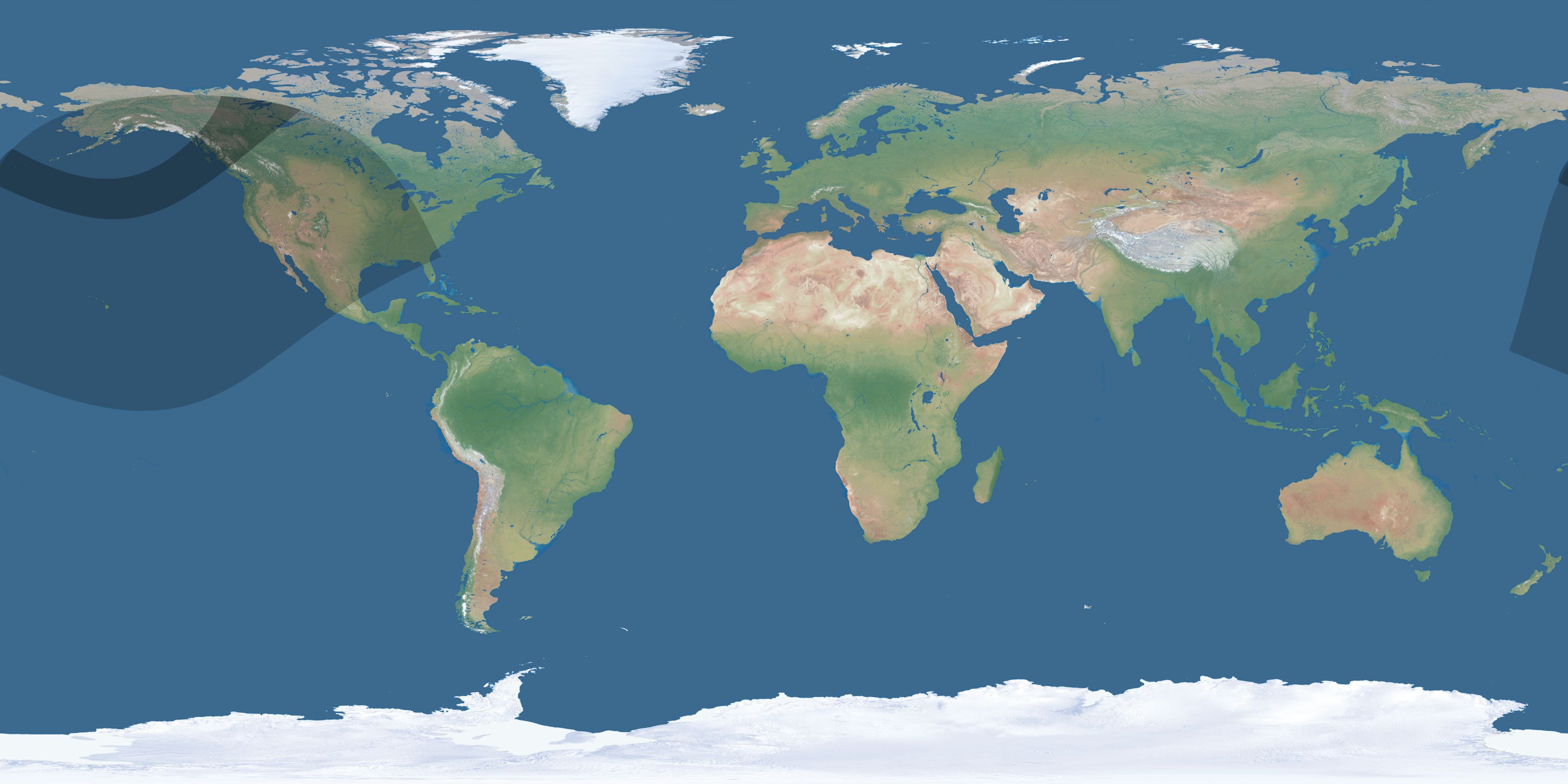 Map of the umbra and penumbra path of the solar eclipse of 01/04/1620