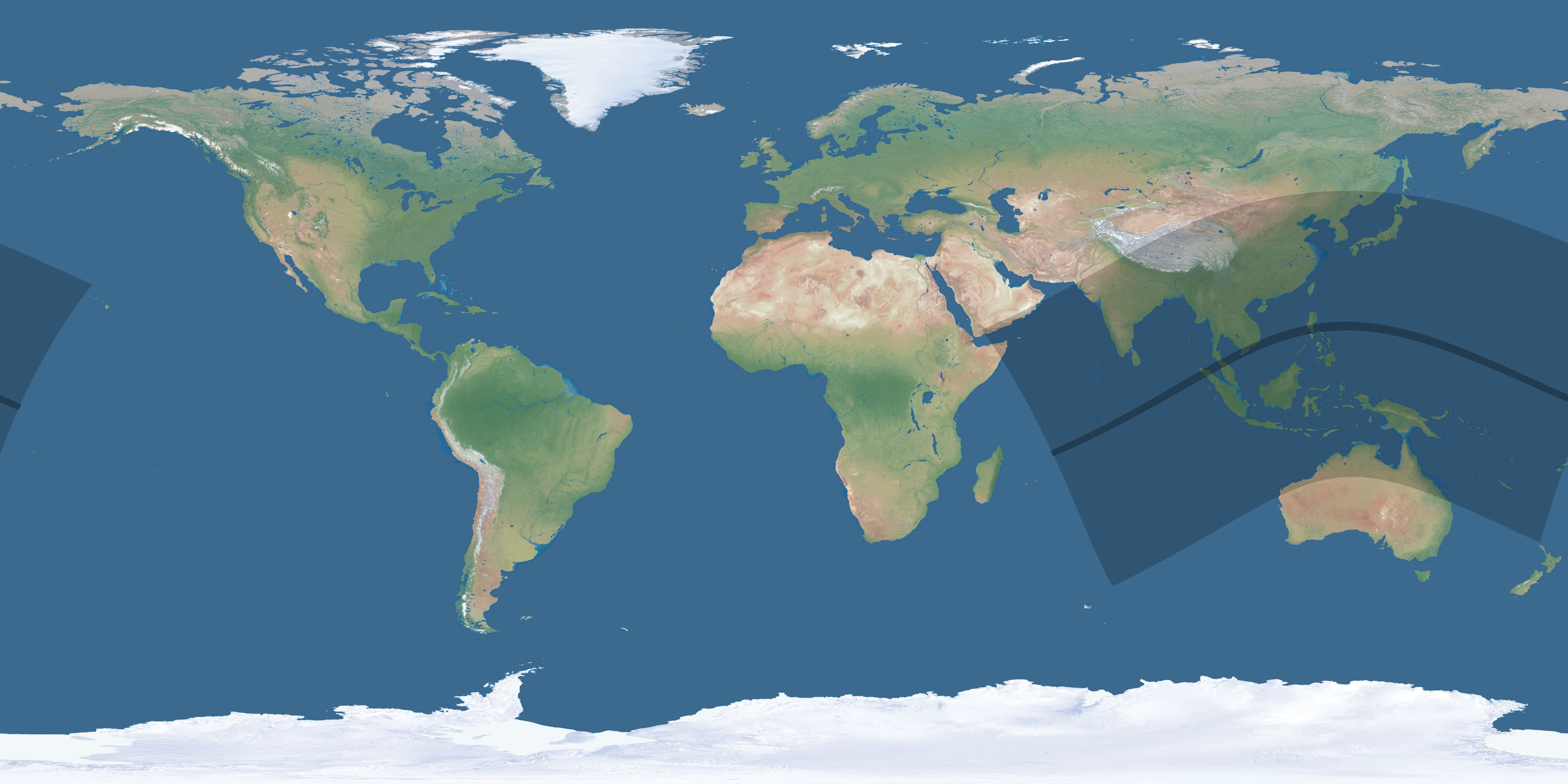 Map of the umbra and penumbra path of the solar eclipse of 06/21/1629
