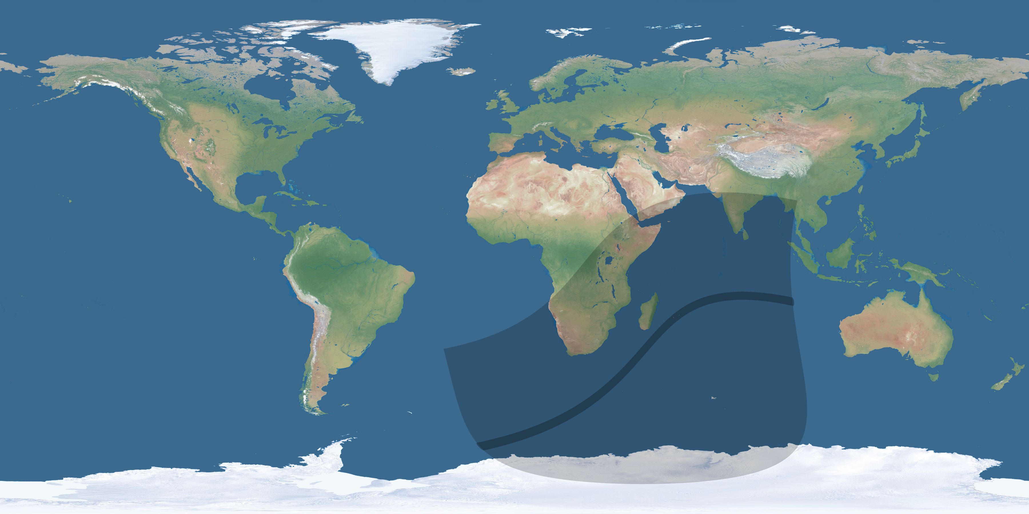 Map of the umbra and penumbra path of the solar eclipse of 04/19/1632
