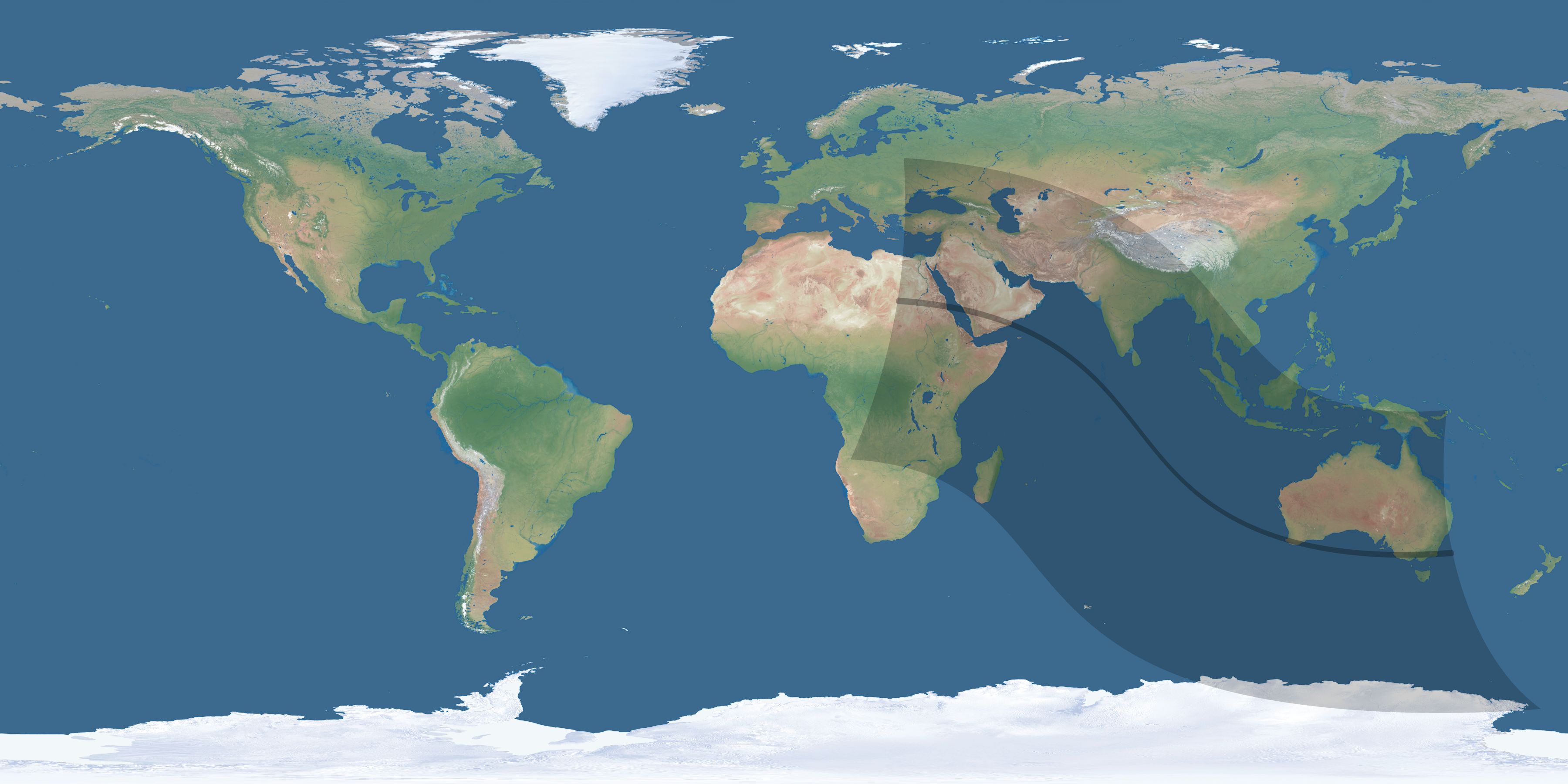 Map of the umbra and penumbra path of the solar eclipse of 10/03/1633