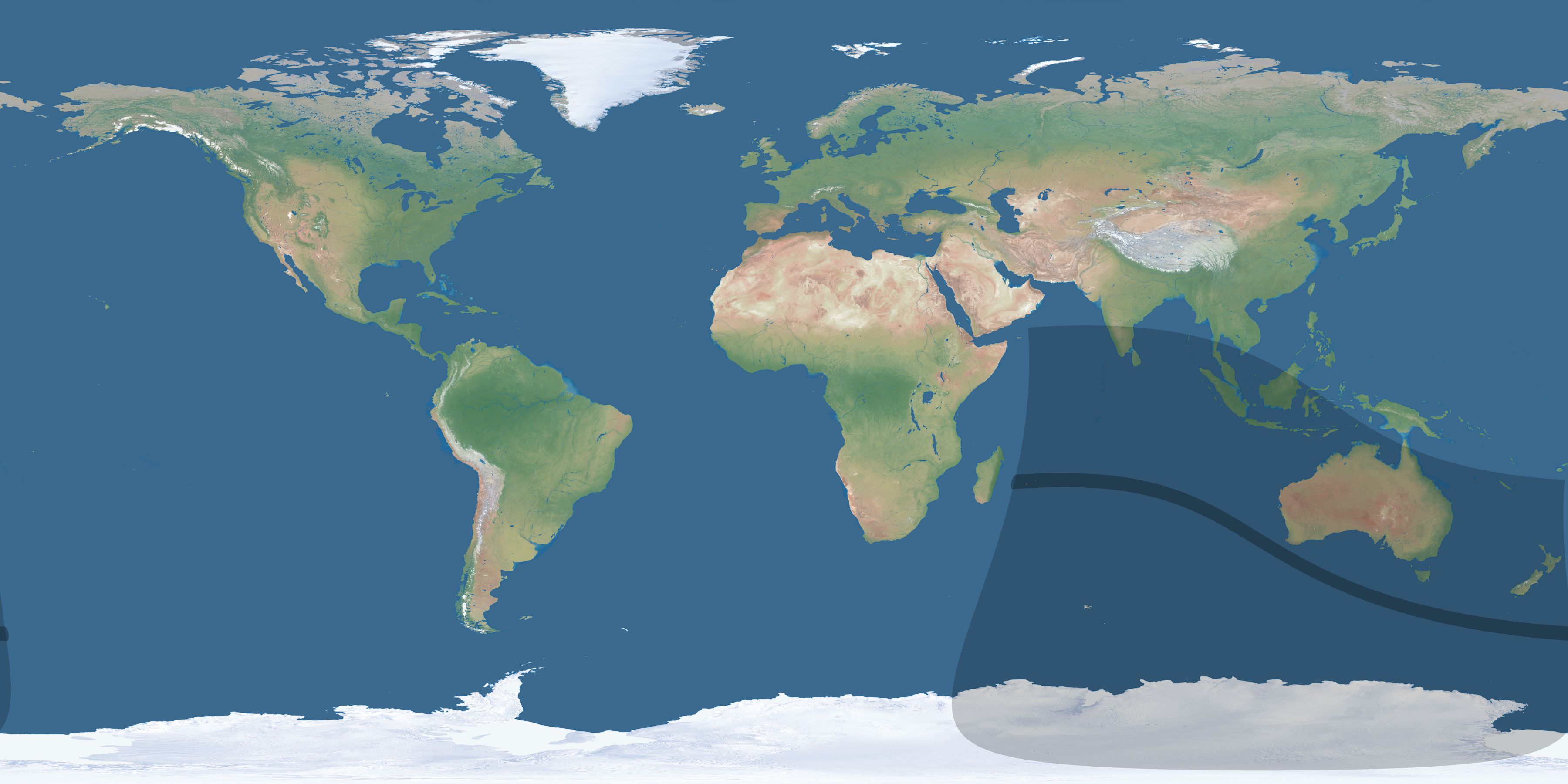 Map of the umbra and penumbra path of the solar eclipse of 09/13/1643