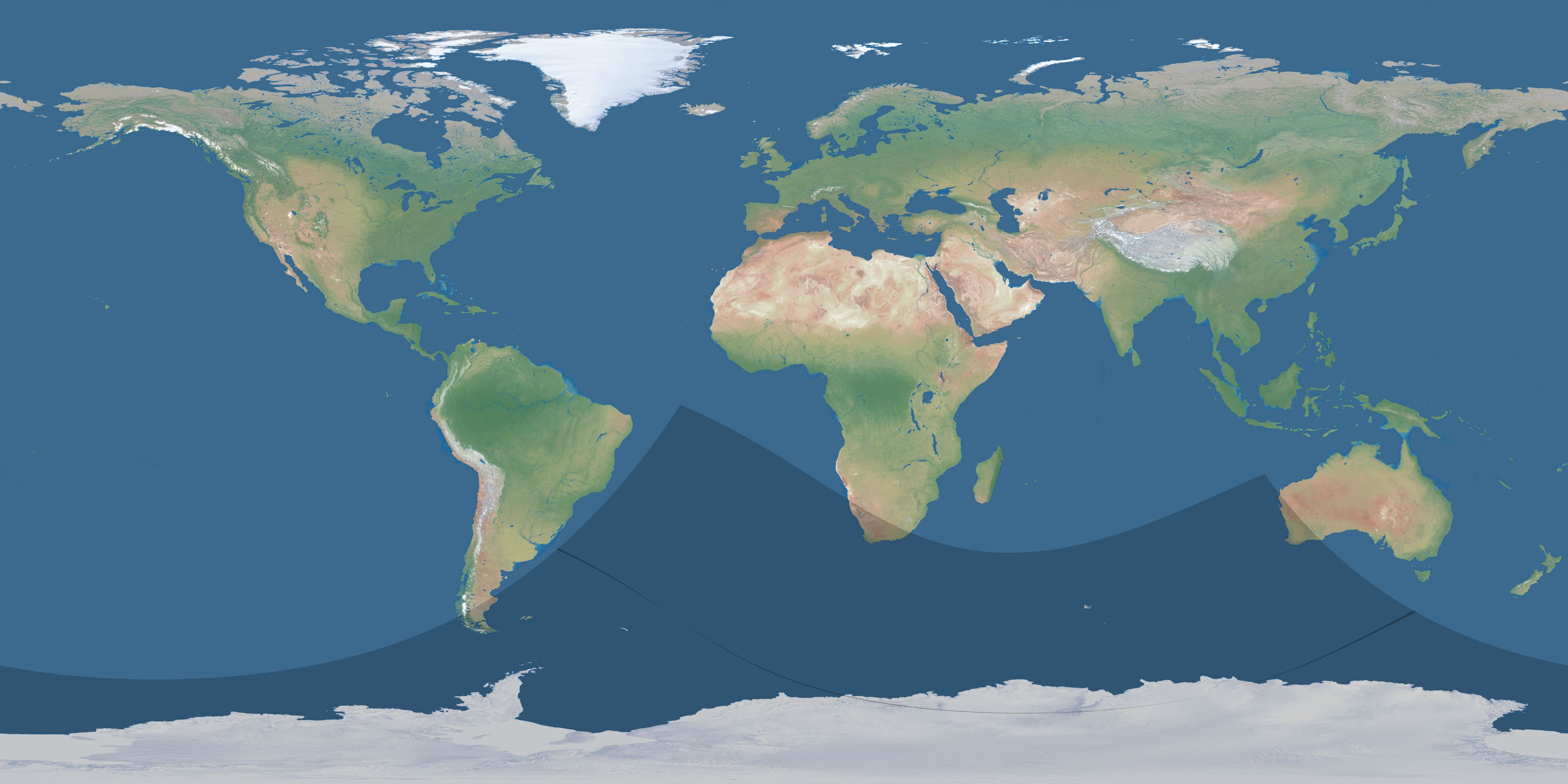 Map of the umbra and penumbra path of the solar eclipse of 12/14/1648