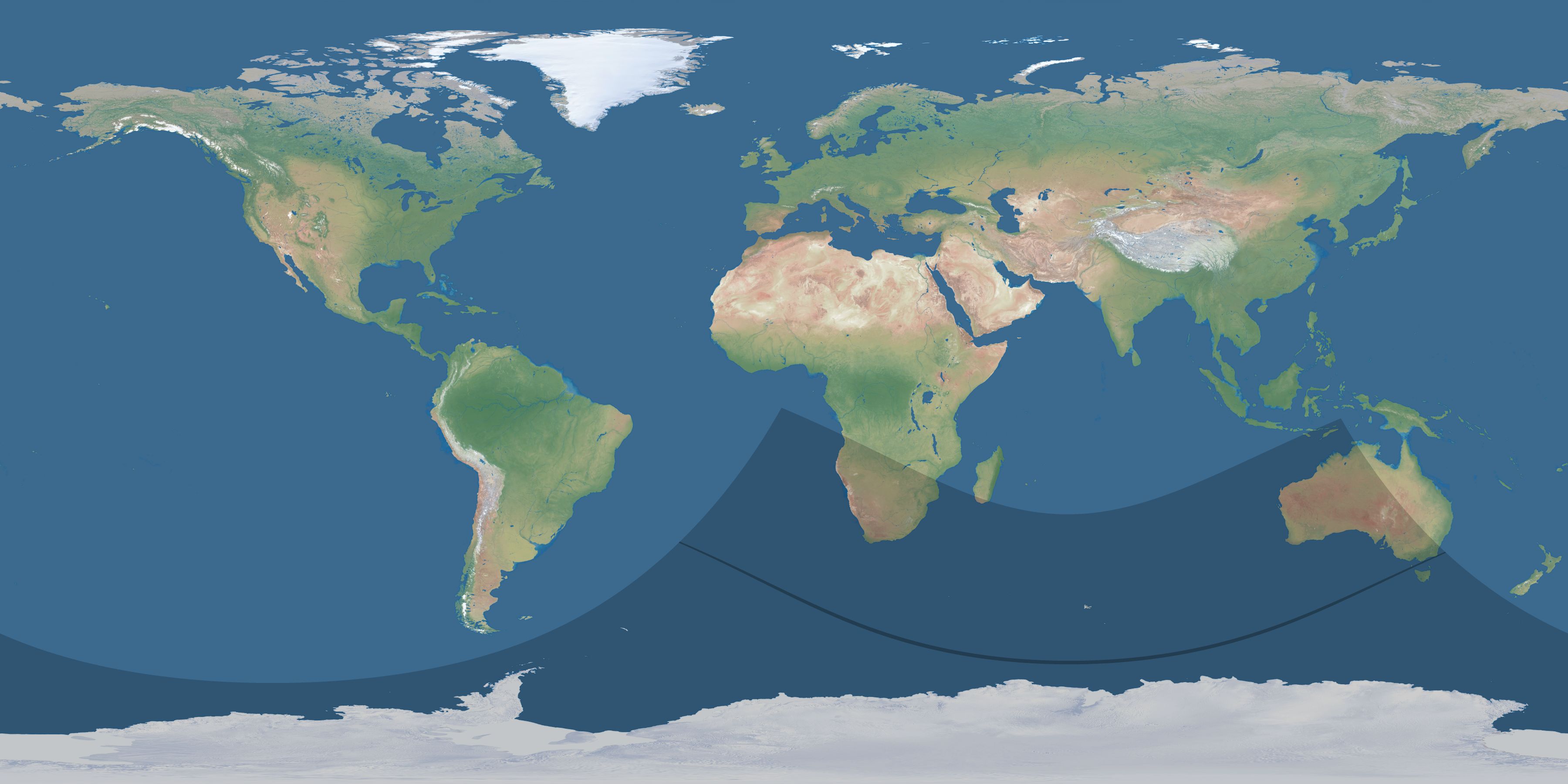 Map of the umbra and penumbra path of the solar eclipse of 12/05/1657