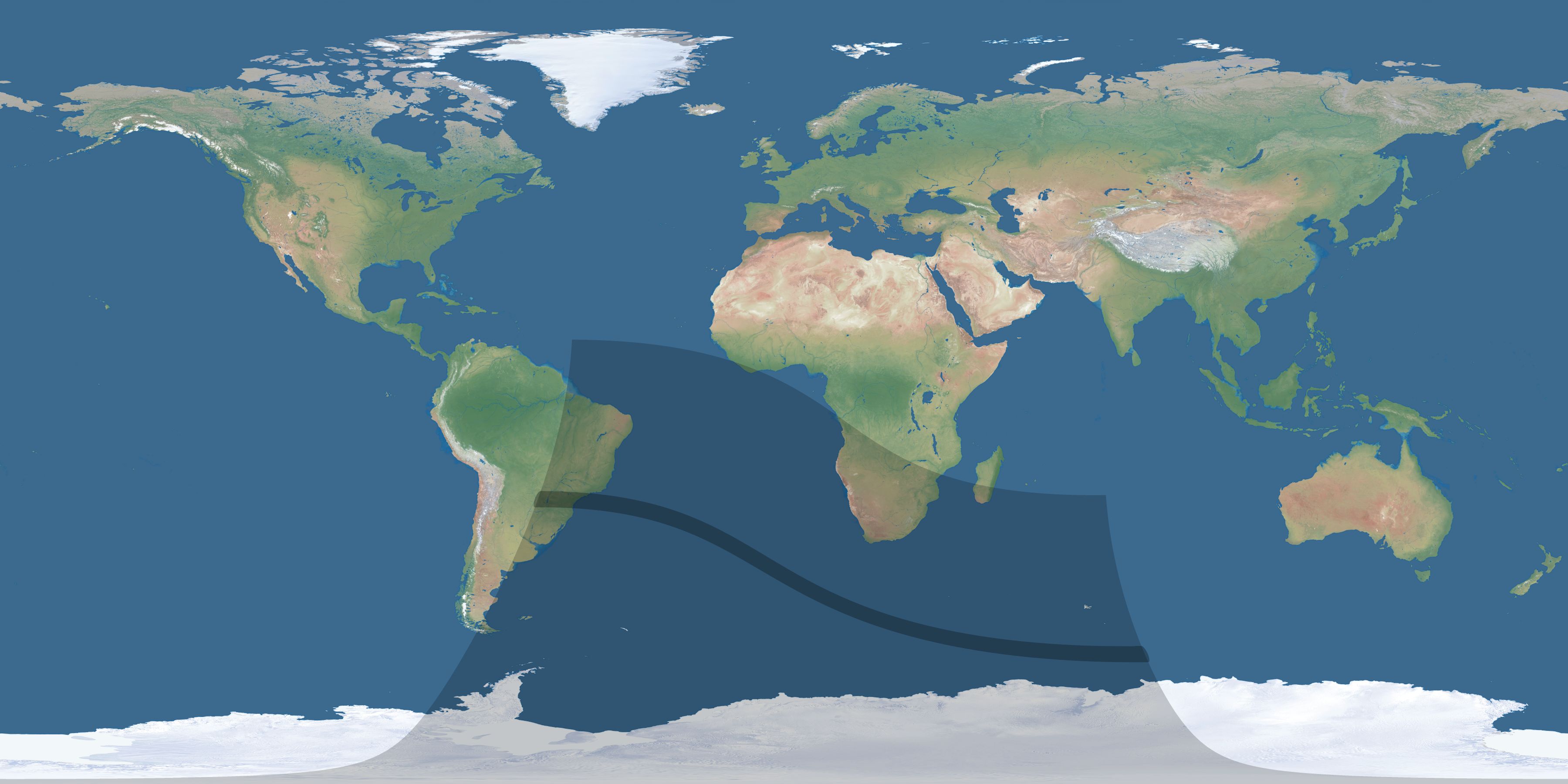 Map of the umbra and penumbra path of the solar eclipse of 09/23/1661