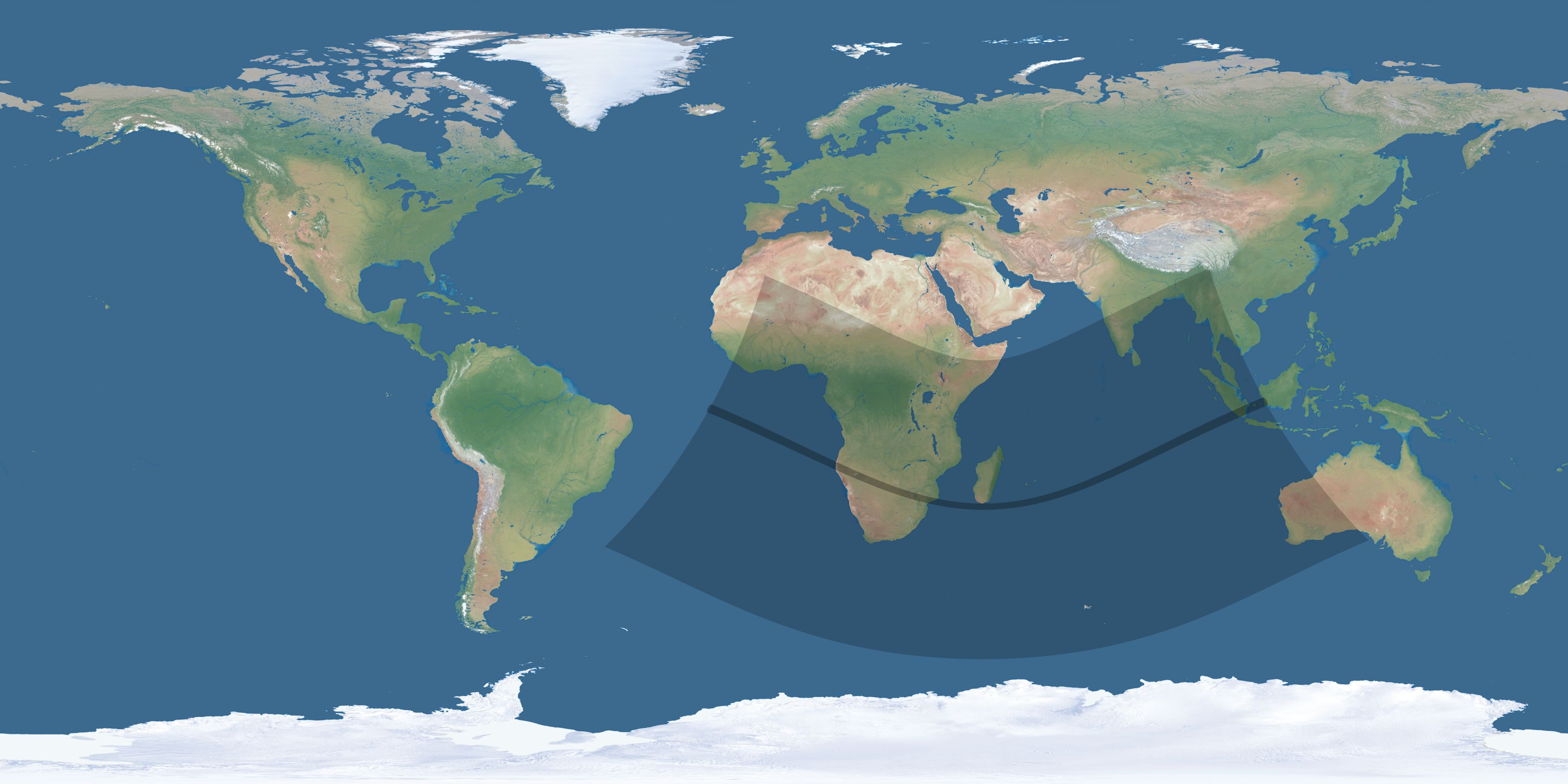 Map of the umbra and penumbra path of the solar eclipse of 01/05/1666