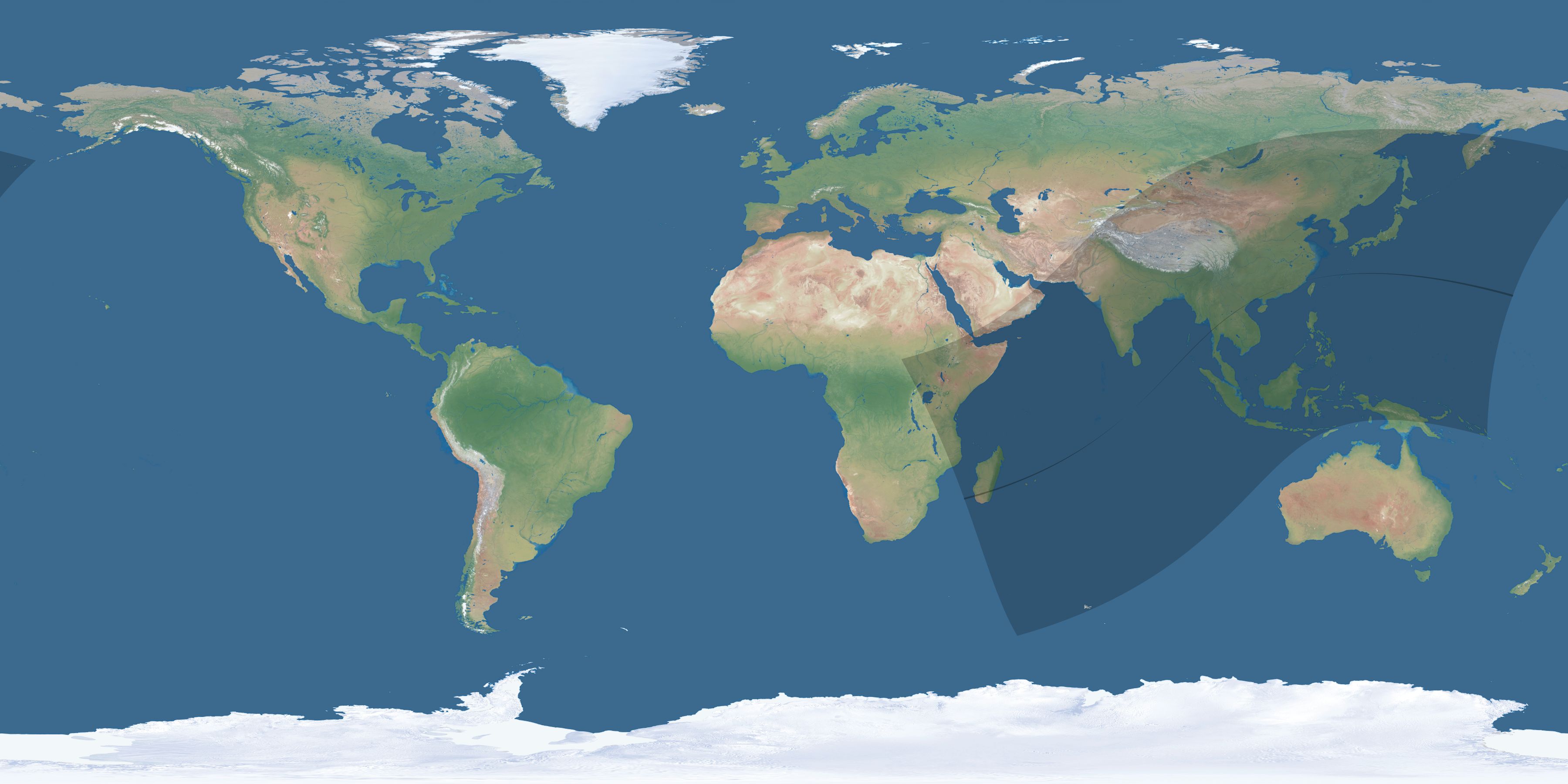 Map of the umbra and penumbra path of the solar eclipse of 04/30/1669