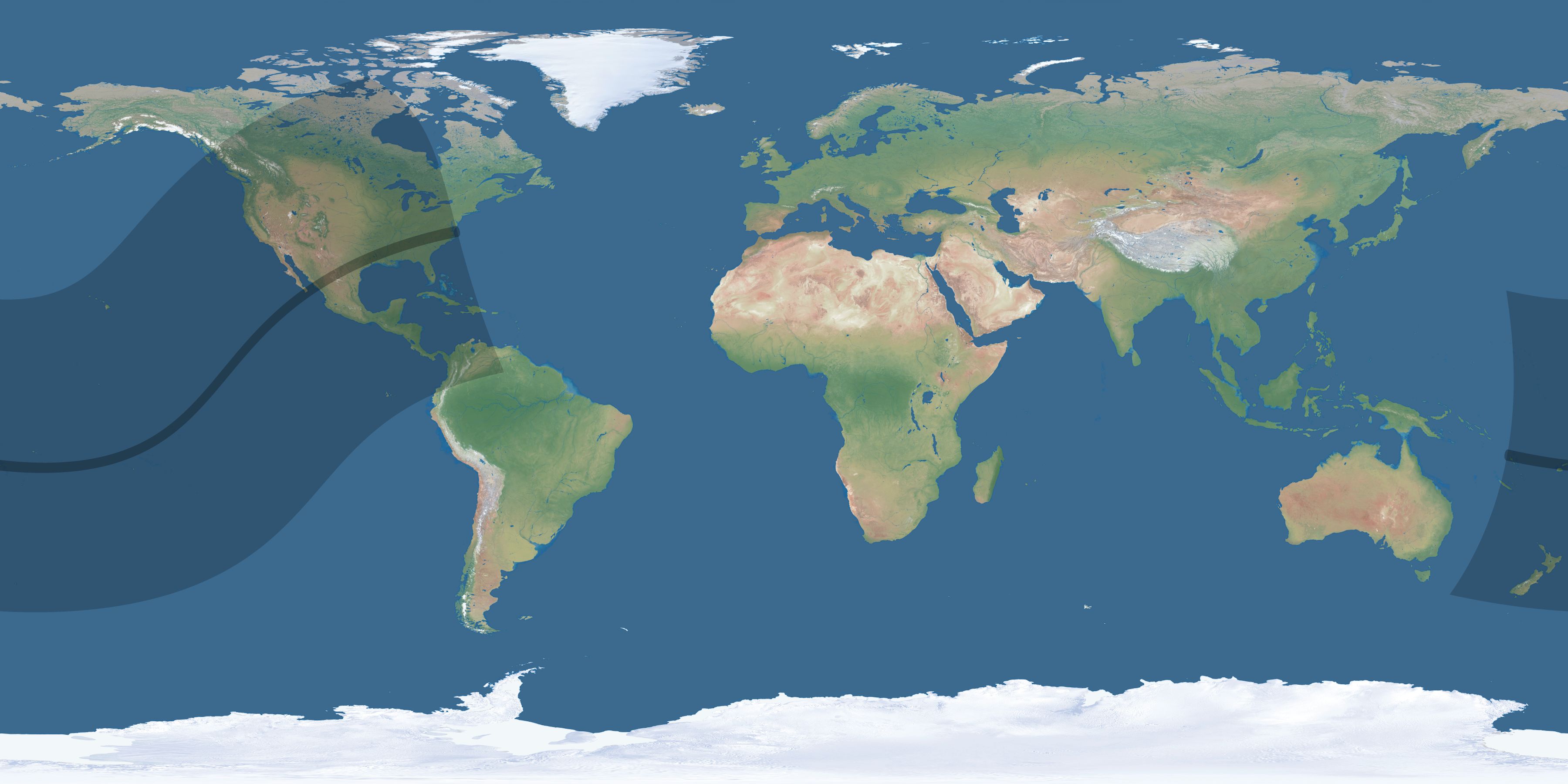 Map of the umbra and penumbra path of the solar eclipse of 02/16/1673