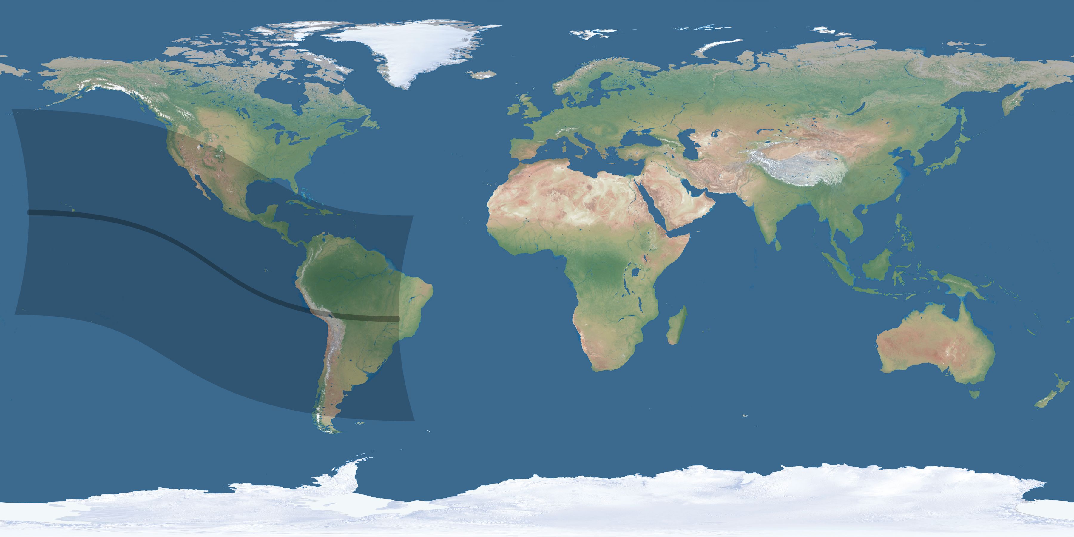 Map of the umbra and penumbra path of the solar eclipse of 09/22/1680