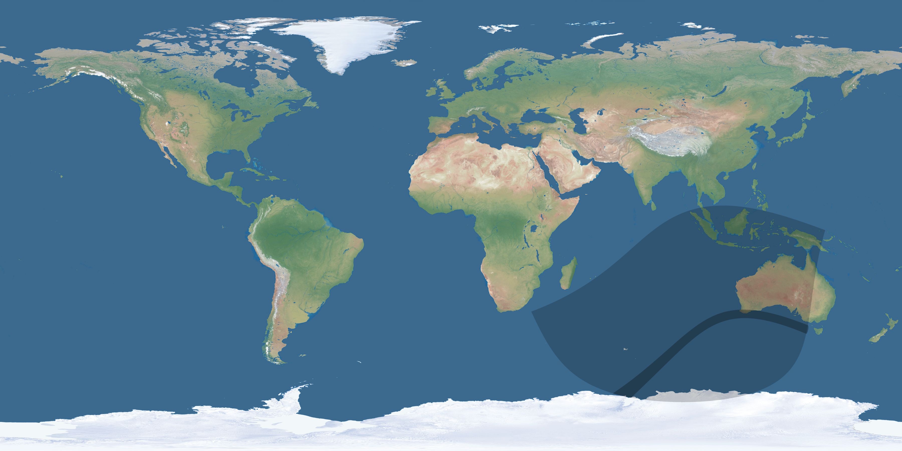 Map of the umbra and penumbra path of the solar eclipse of 05/22/1686