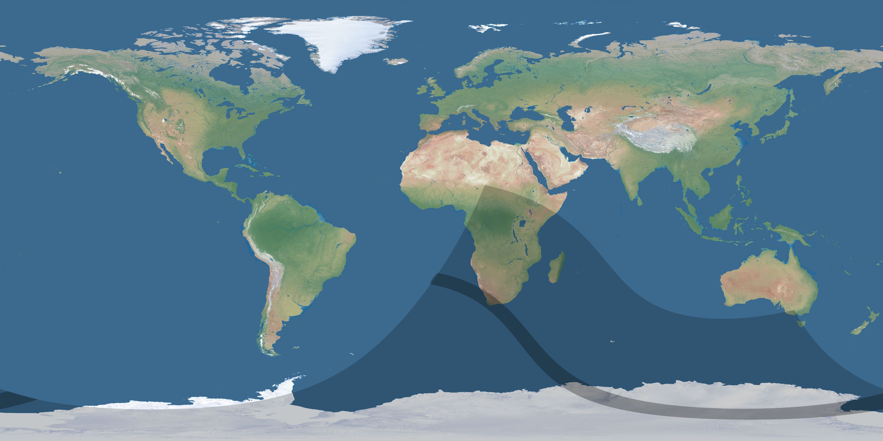 Map of the umbra and penumbra path of the solar eclipse of 10/24/1688