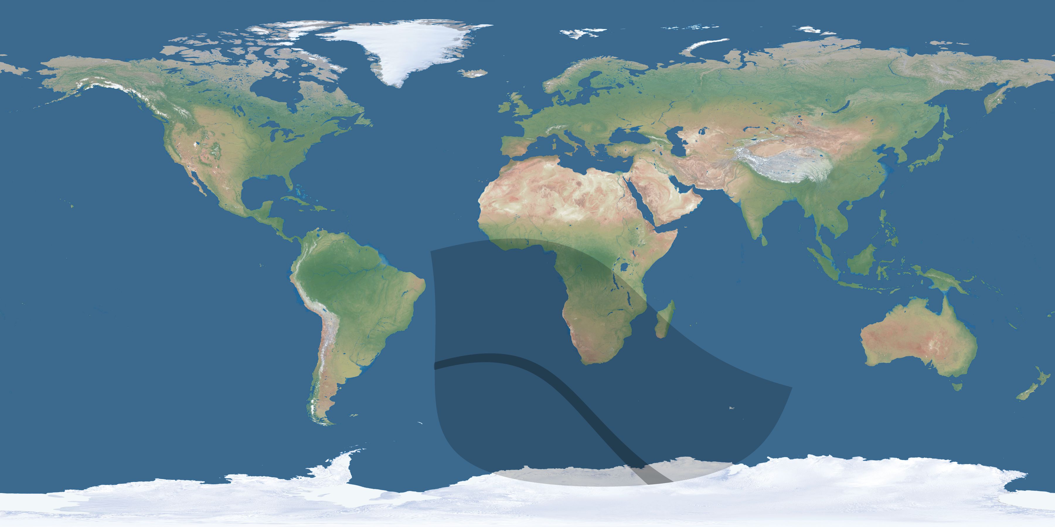 Map of the umbra and penumbra path of the solar eclipse of 08/12/1692