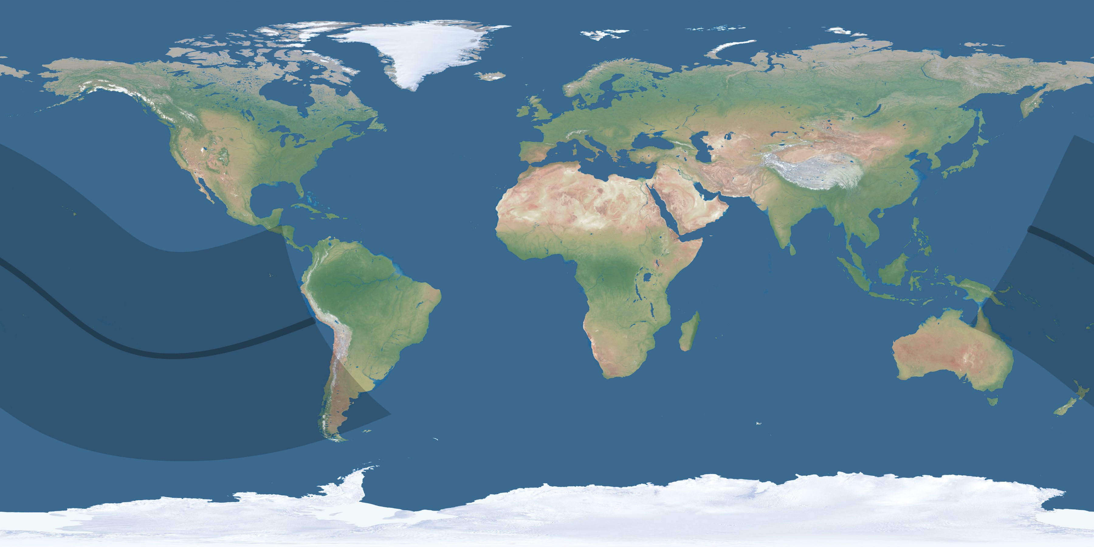 Map of the umbra and penumbra path of the solar eclipse of 11/27/1723