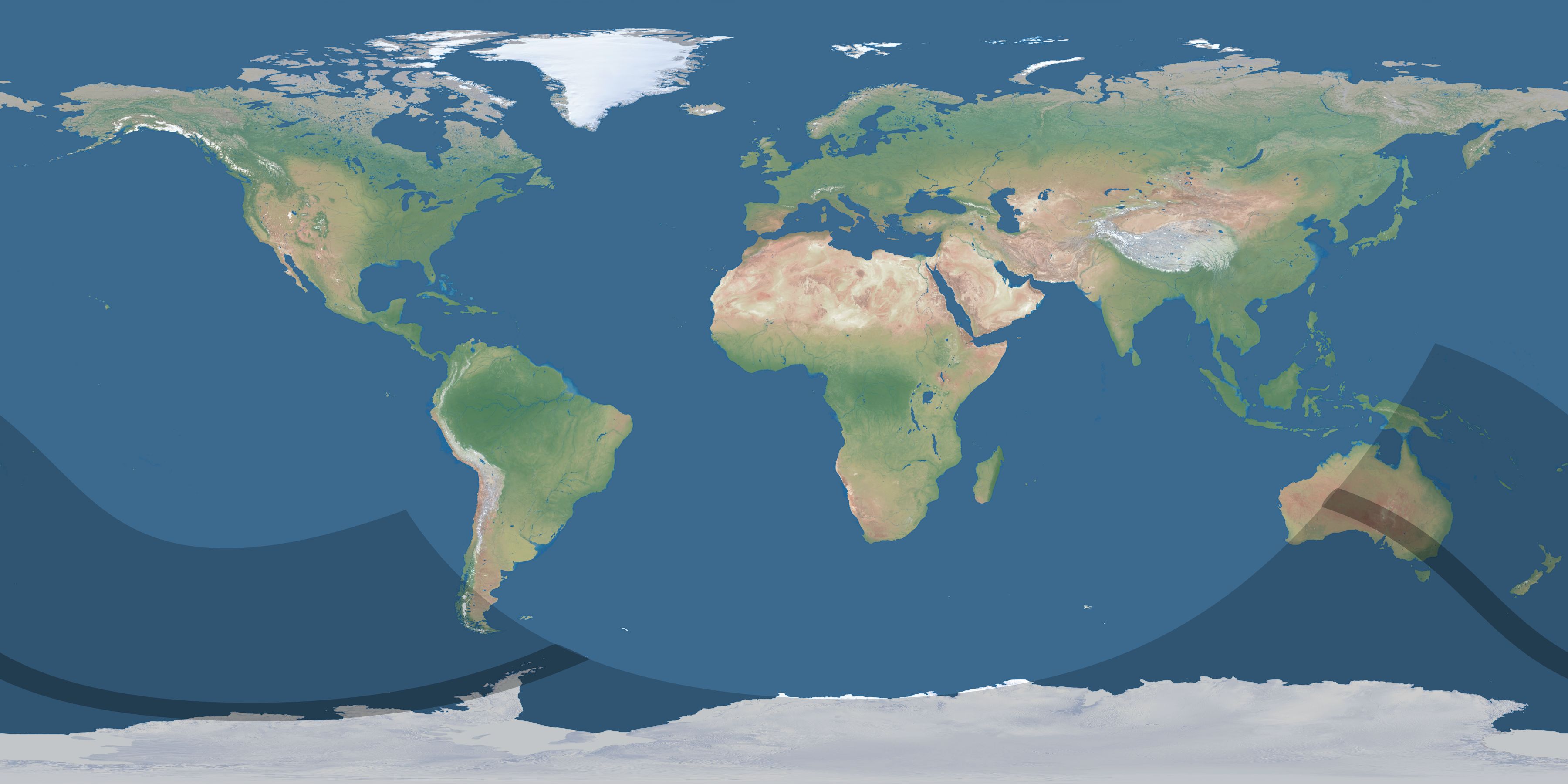 Map of the umbra and penumbra path of the solar eclipse of 11/15/1724