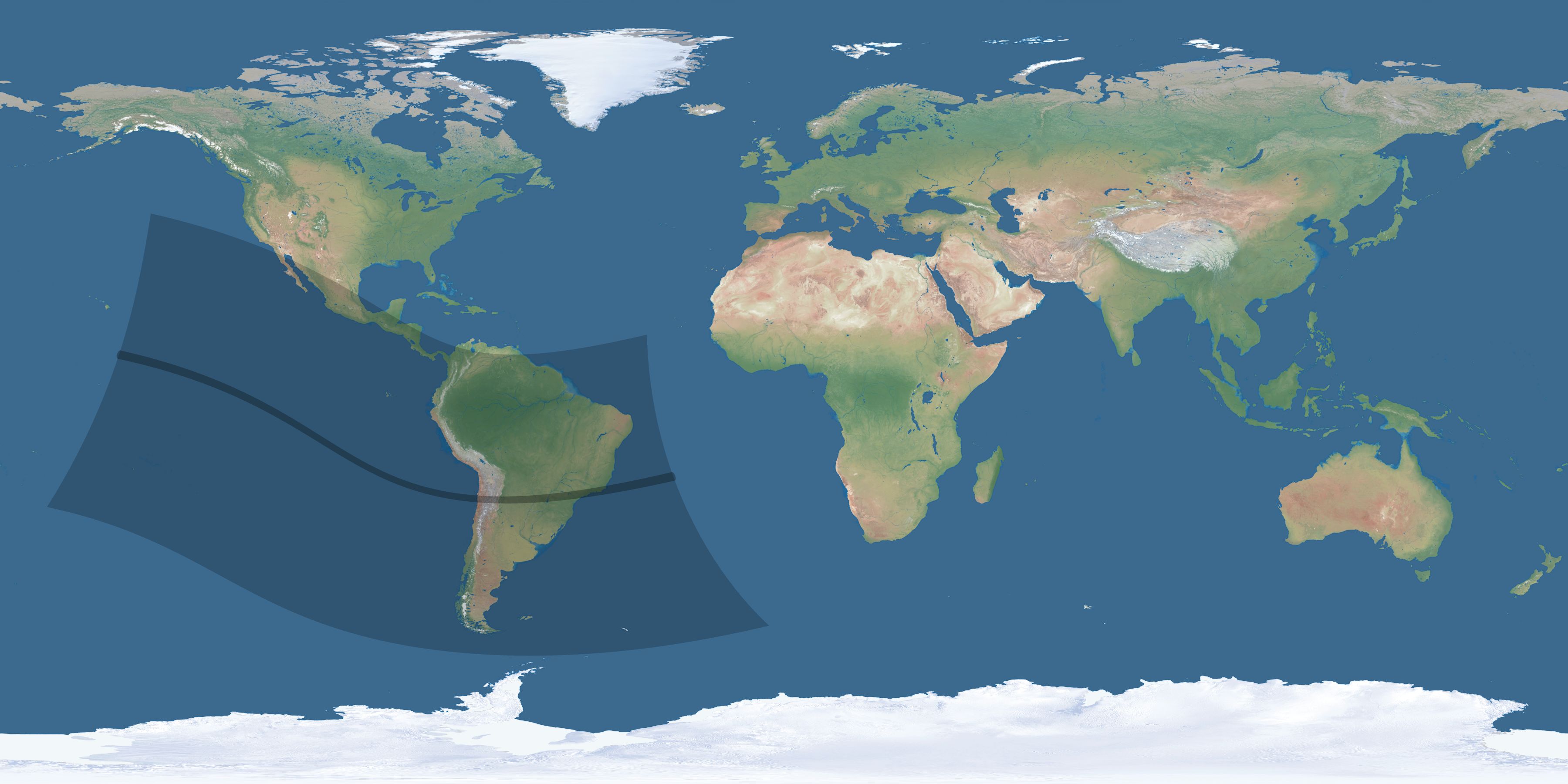 Map of the umbra and penumbra path of the solar eclipse of 10/26/1734