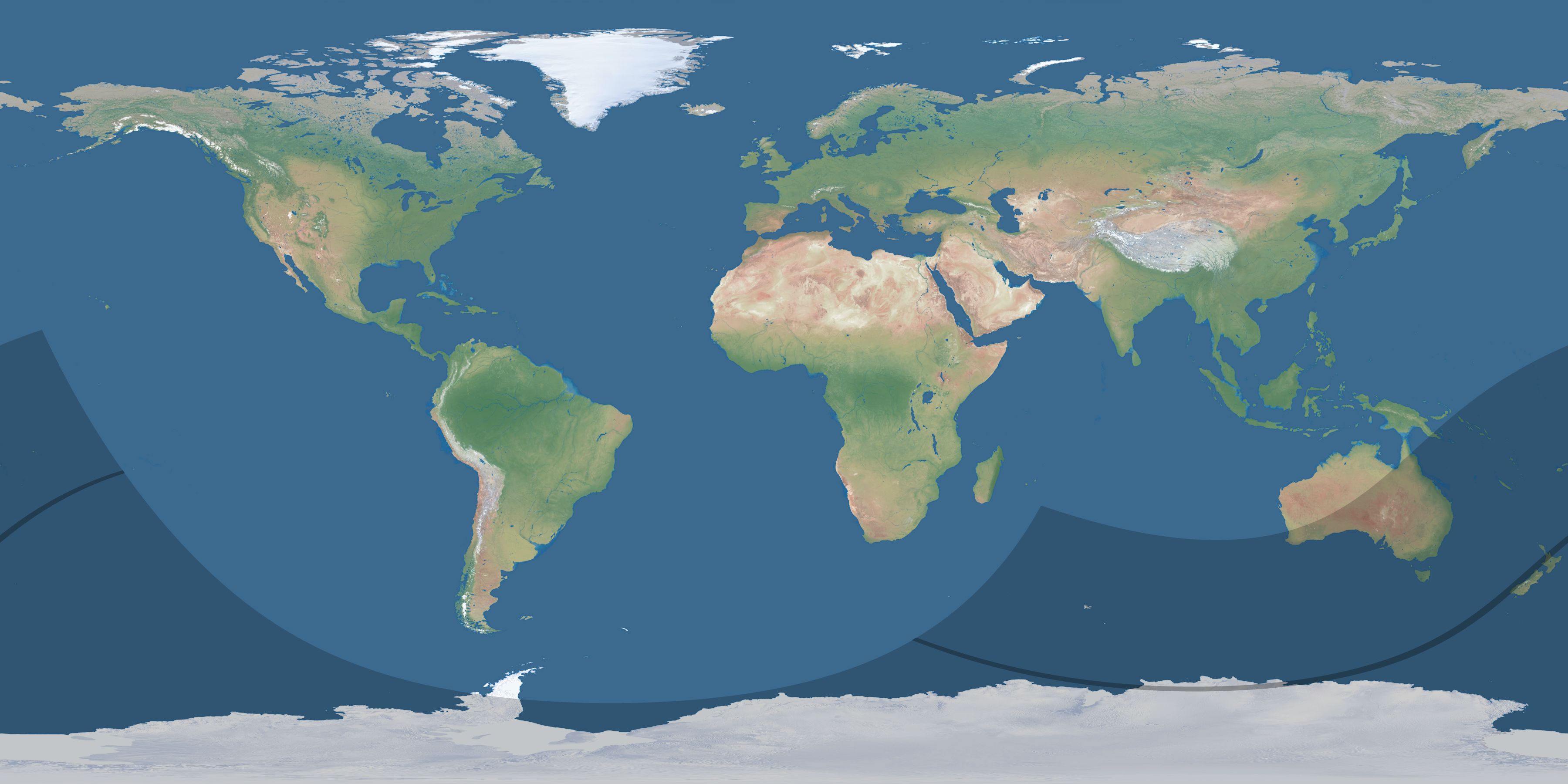 Map of the umbra and penumbra path of the solar eclipse of 01/30/1748