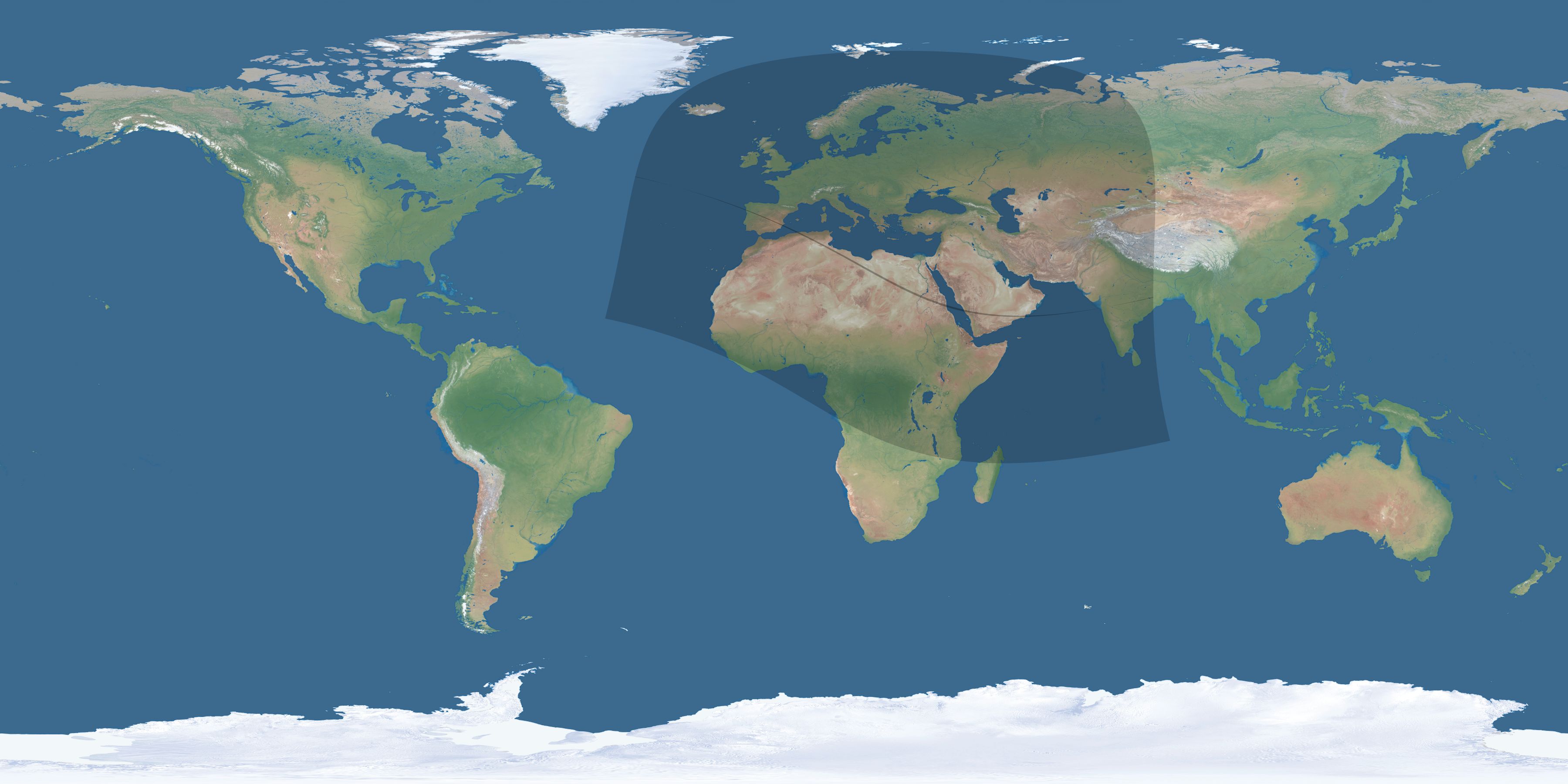 Map of the umbra and penumbra path of the solar eclipse of 10/26/1753