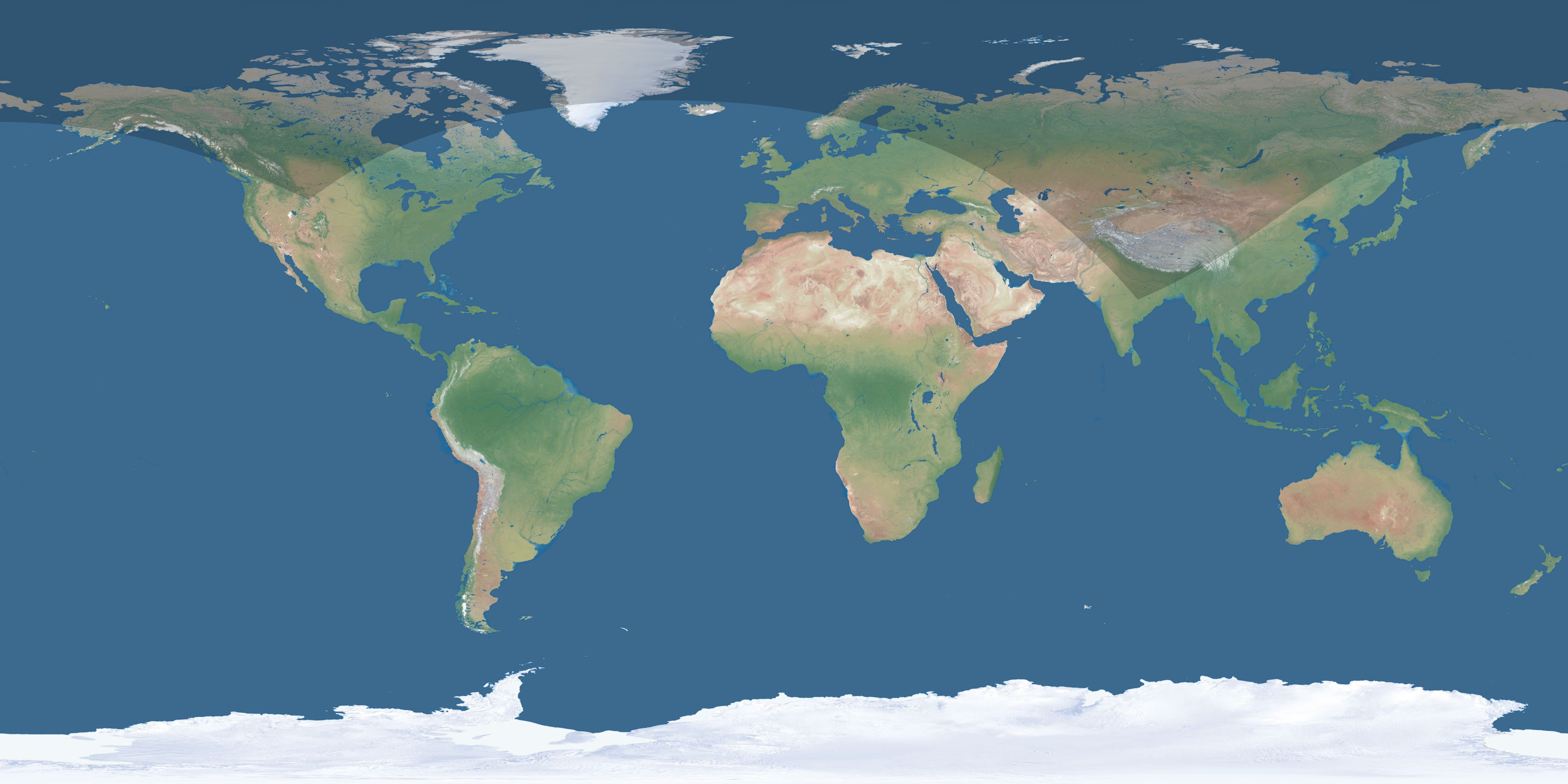 Map of the umbra and penumbra path of the solar eclipse of 06/03/1761