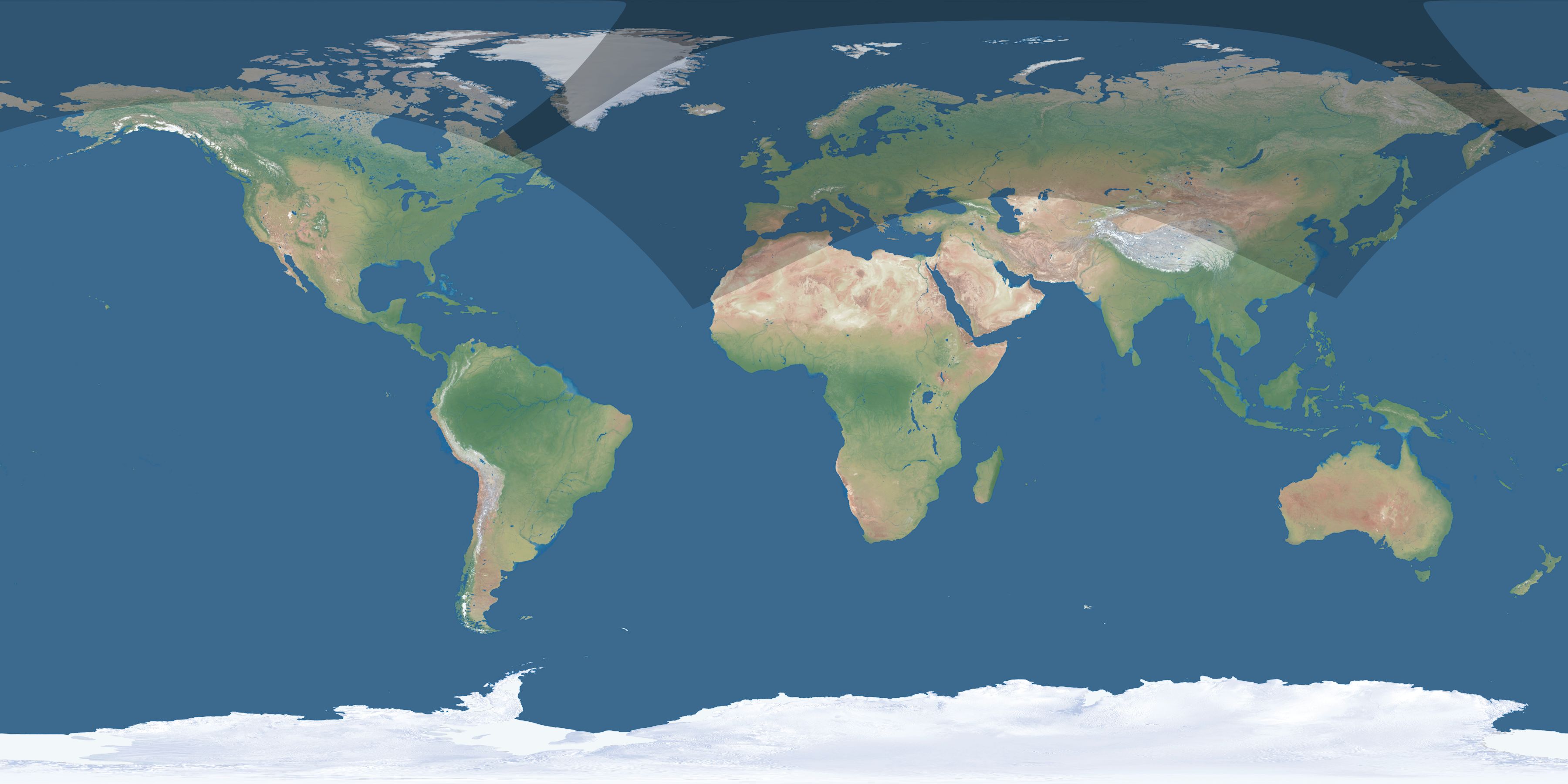 Map of the umbra and penumbra path of the solar eclipse of 06/04/1769
